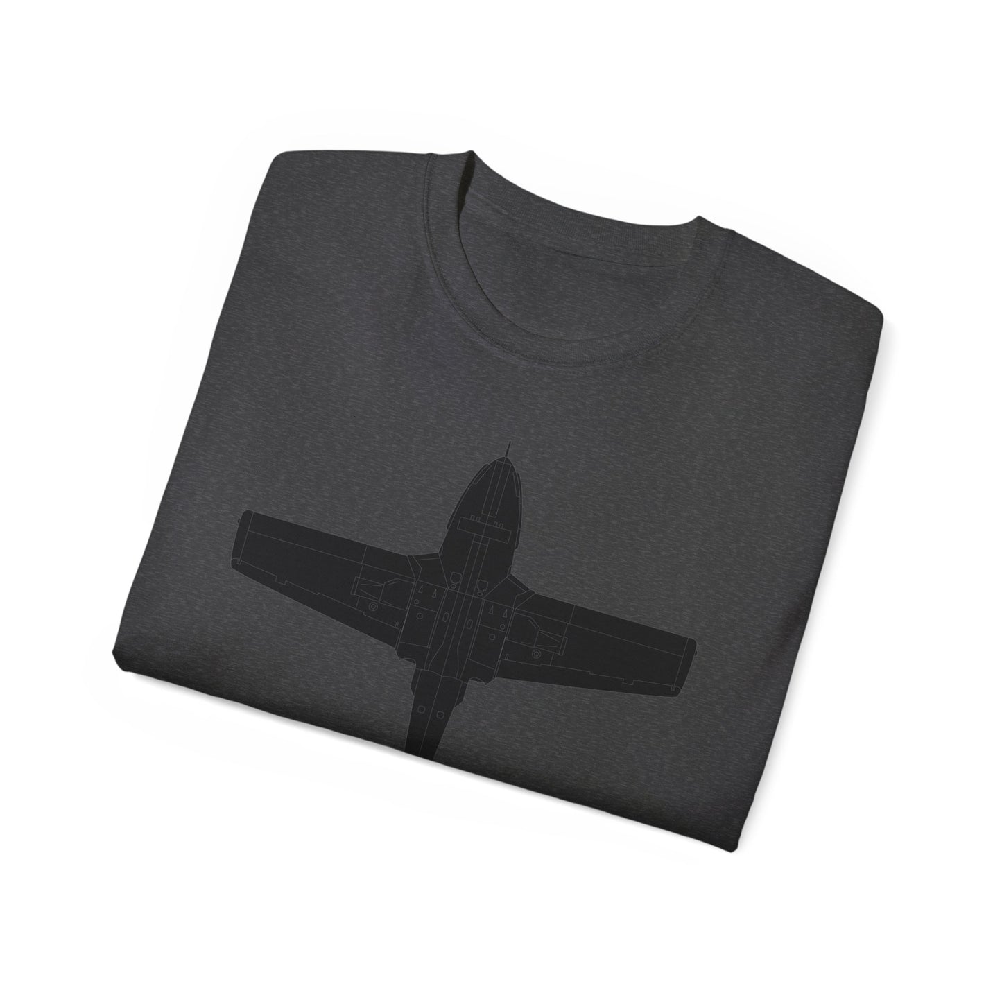 Unisex Ultra Cotton Tee - Aircraft - T-37-Trainer - Bottom - Black - Metal X 300