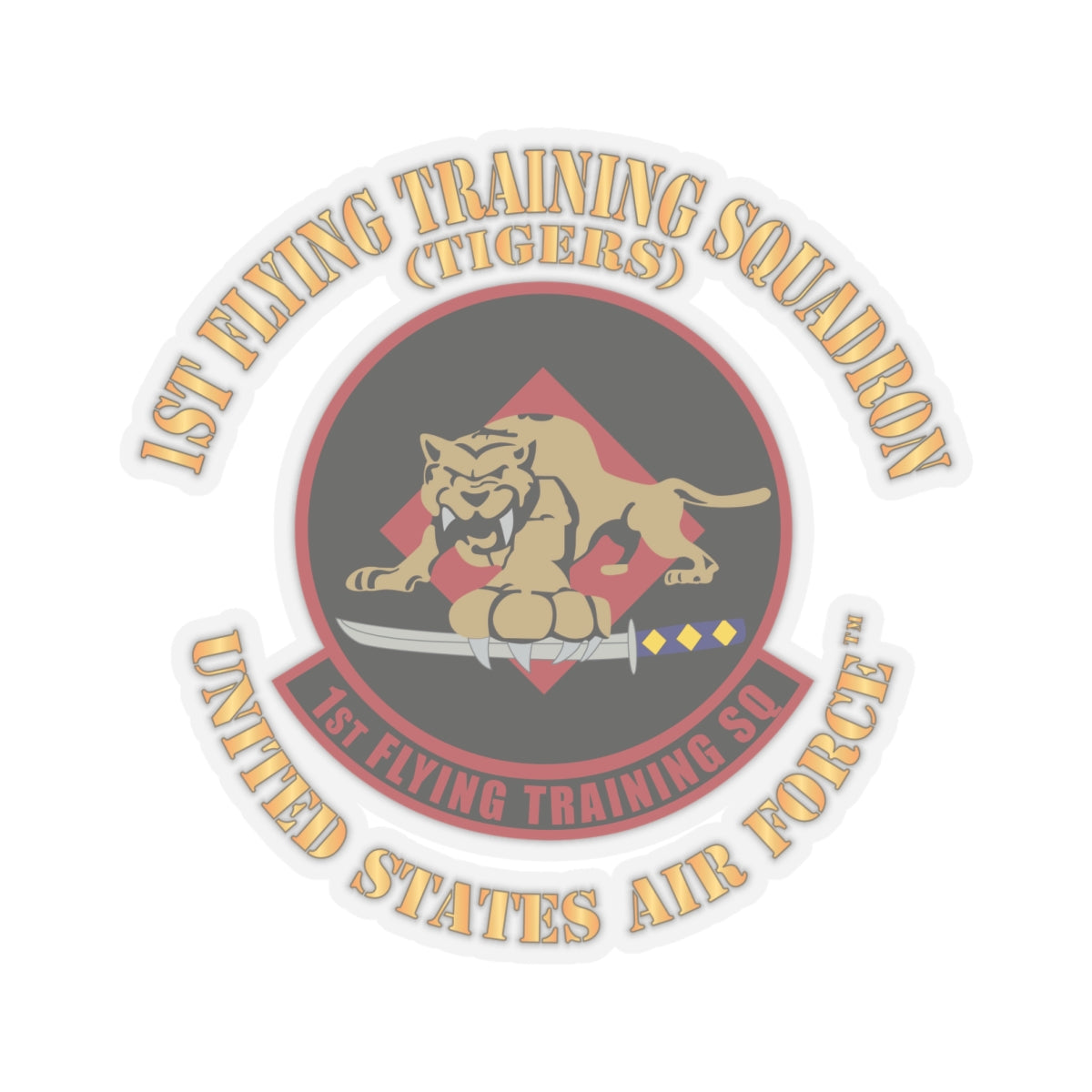 Kiss-Cut Stickers - USAF - 1st Flying Training Squadron - Tigers