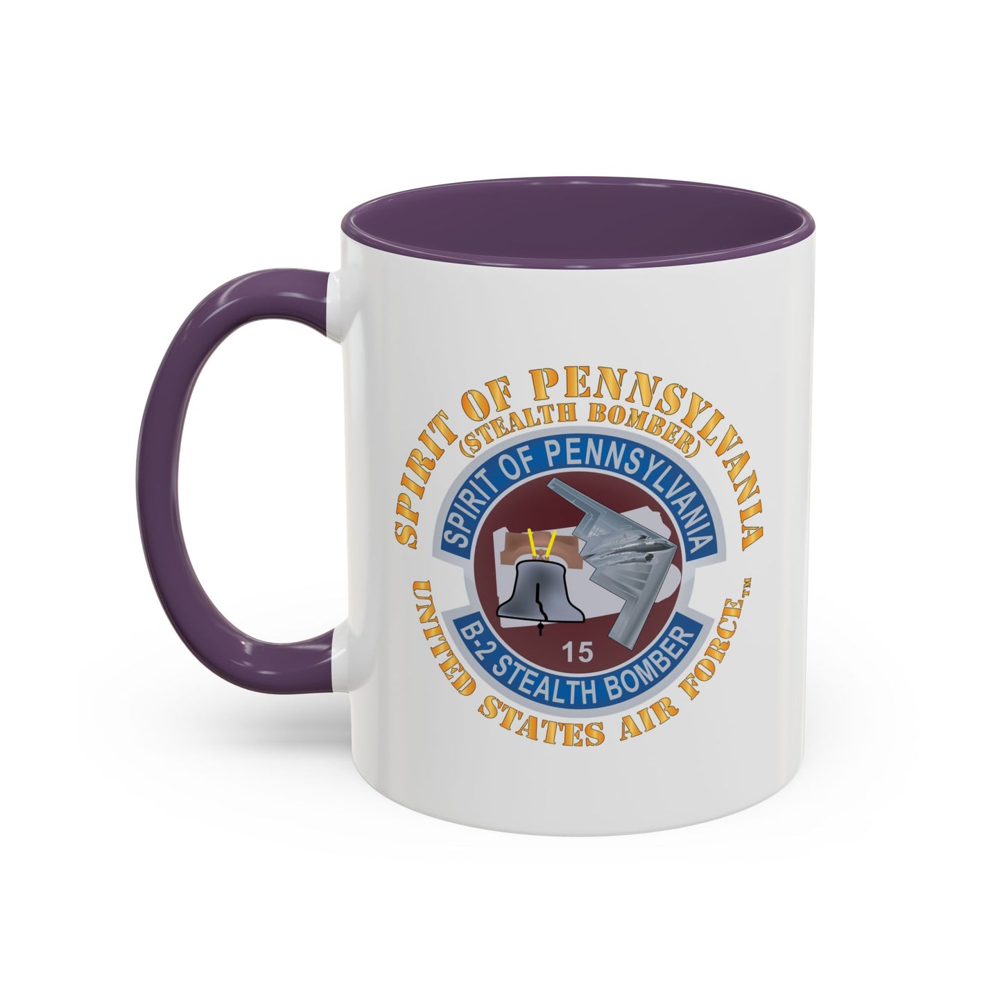 Accent Coffee Mug (11oz & 15oz) - USAF - B2 - Spirit of Pennsylvania Stealth Bomber X 300