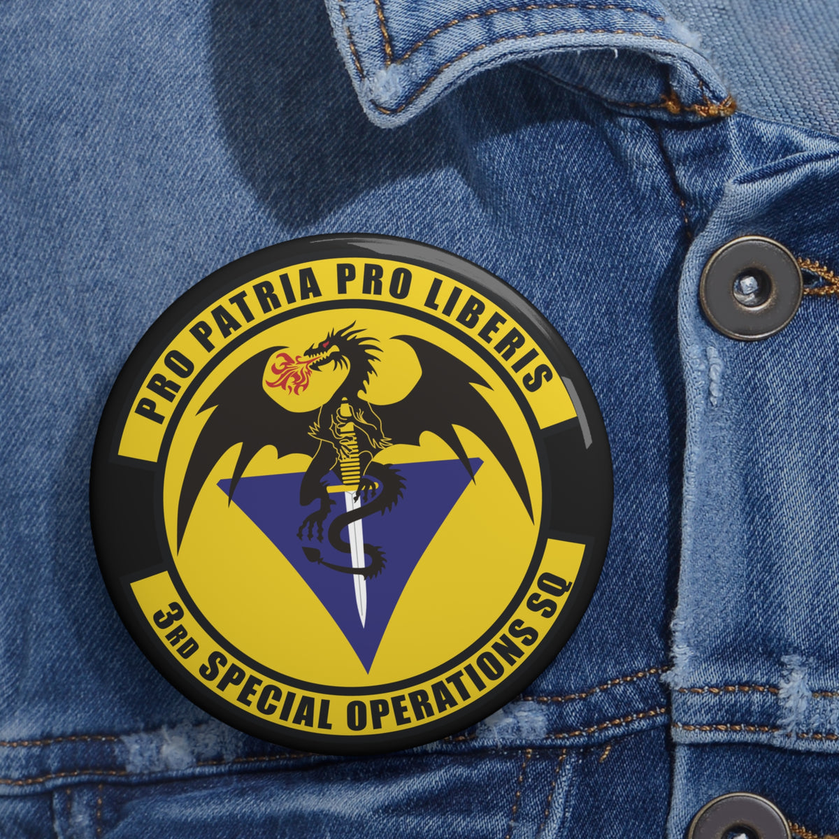 Custom Pin Button - USAF - 3rd Special Operations Squadron wo txt