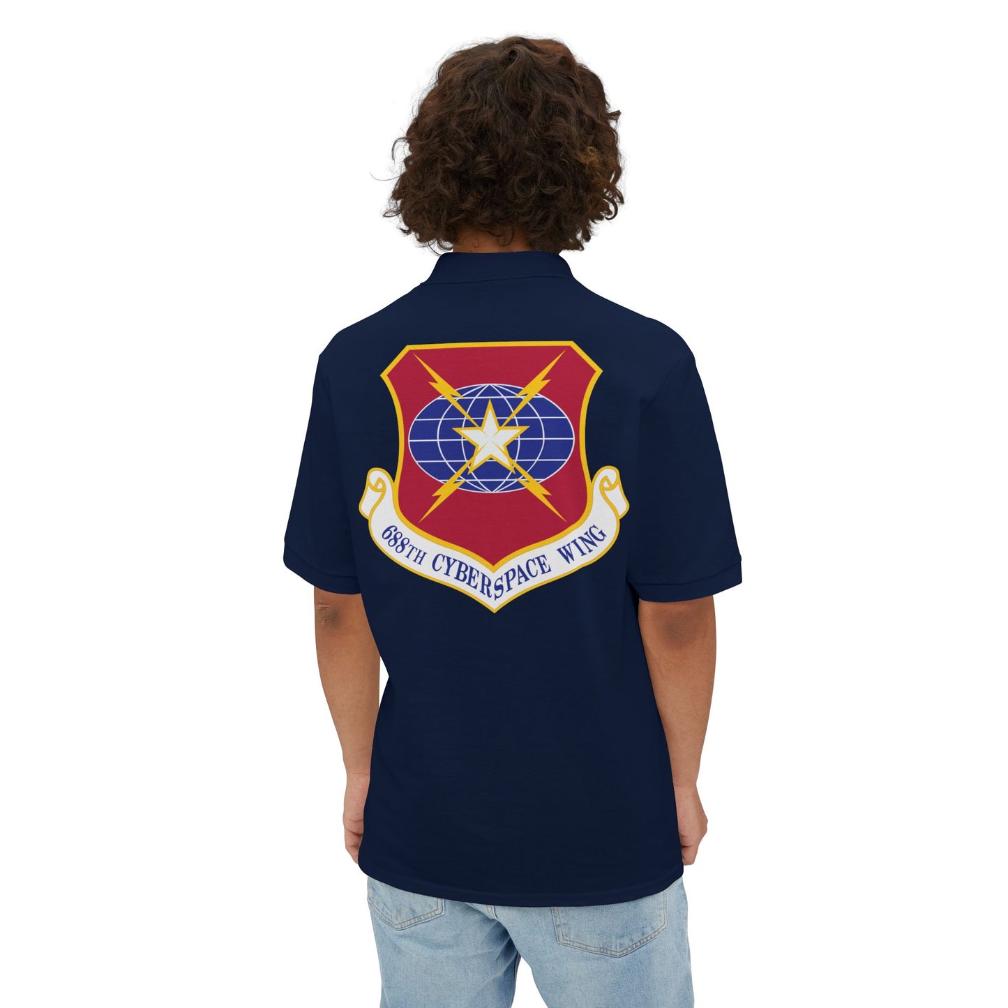 Men's Piqué Polo - USAF - 688th Cyberspace Wing wo Txt X 300