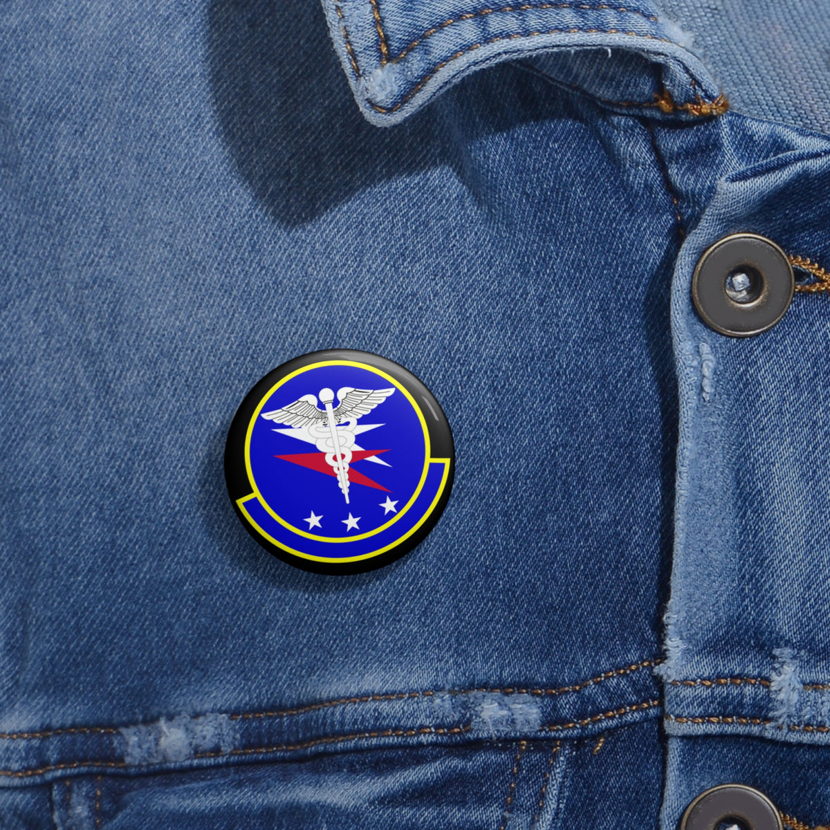 Custom Pin Button - USAF - 14th Operational Medical Readiness Squadron wo txt