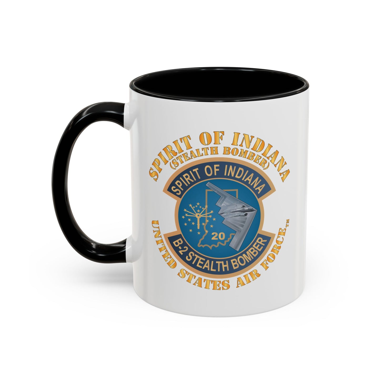 Accent Coffee Mug (11oz & 15oz) - USAF - B2 - Spirit of Indiana - Stealth Bomber X 300