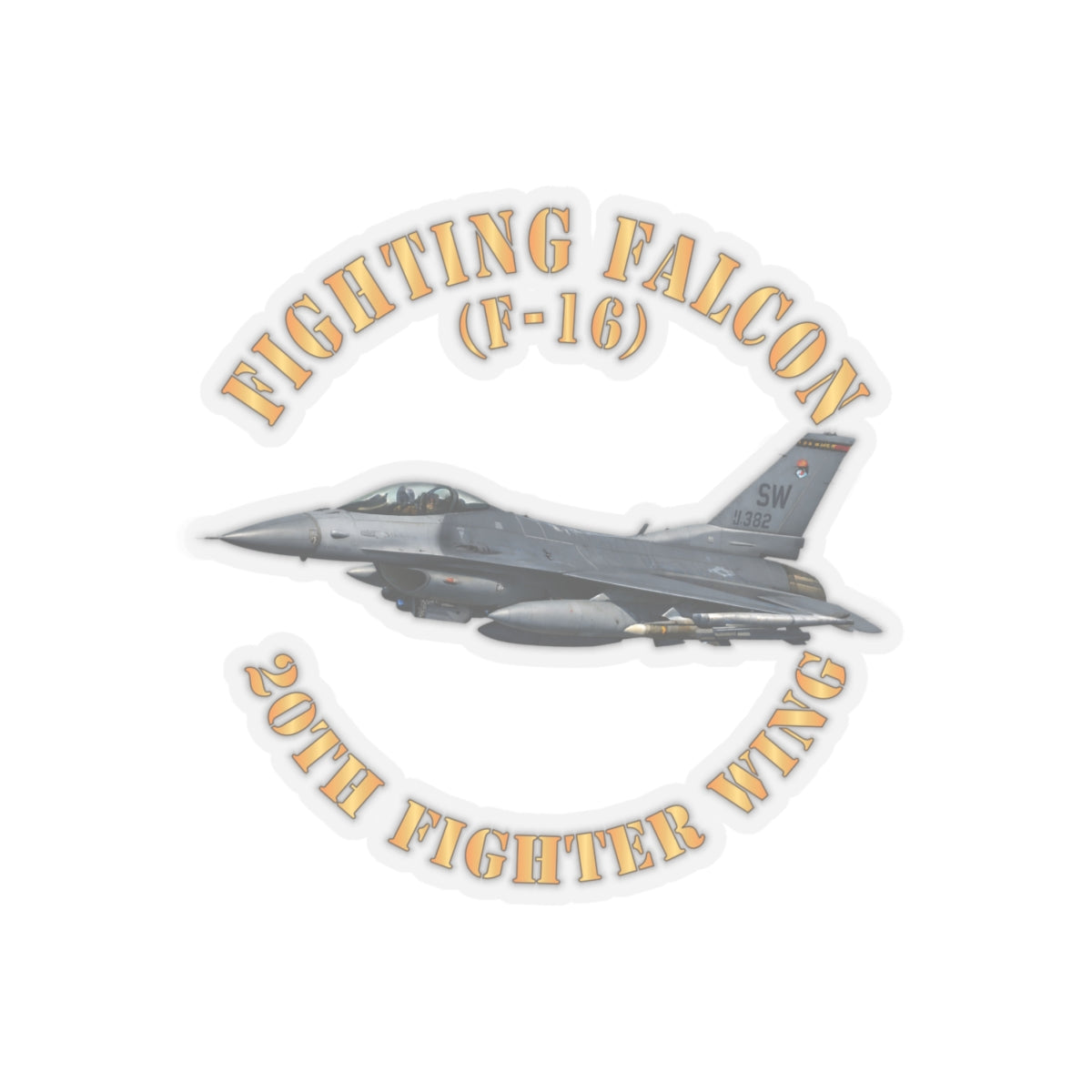 Kiss-Cut Stickers - USAF - F-16 Fighting Falcon - 20th Fighter Wing X 300