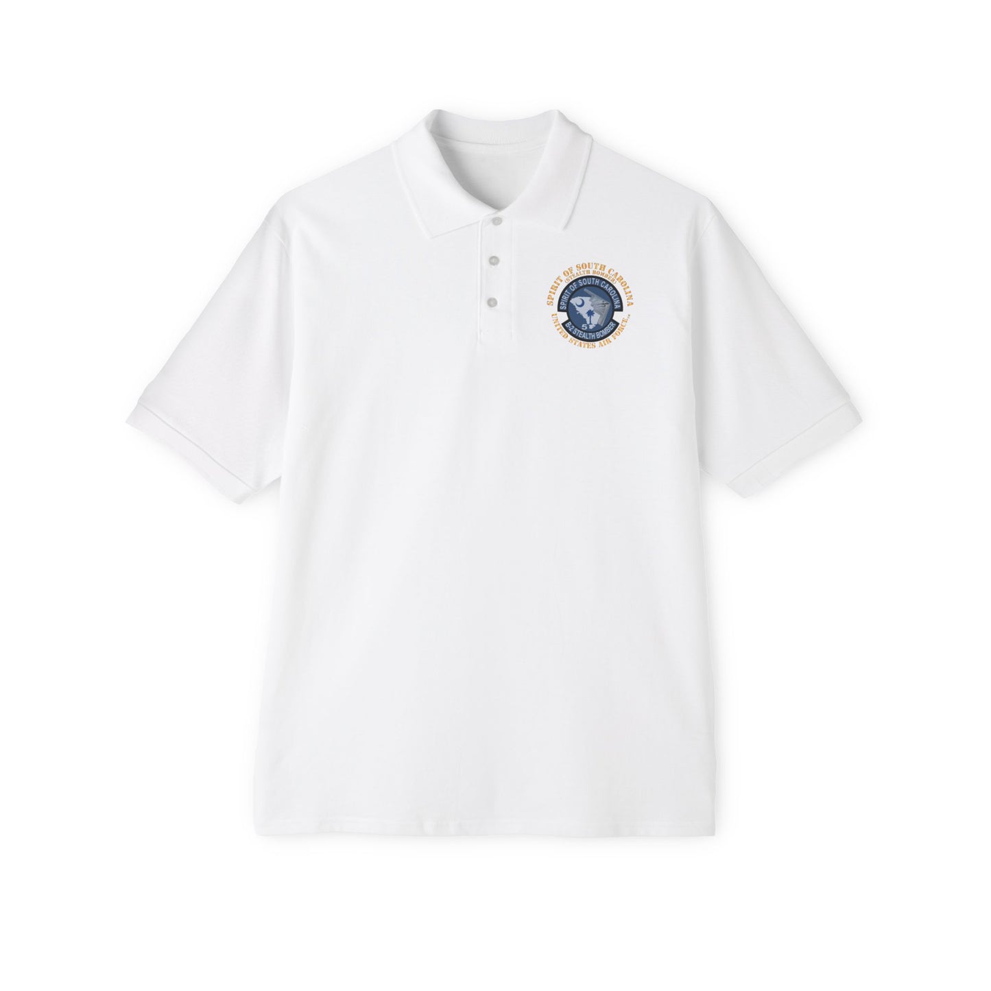 Men's Piqué Polo - USAF - B2 - Spirit of South Carolina Stealth Bomber X 300