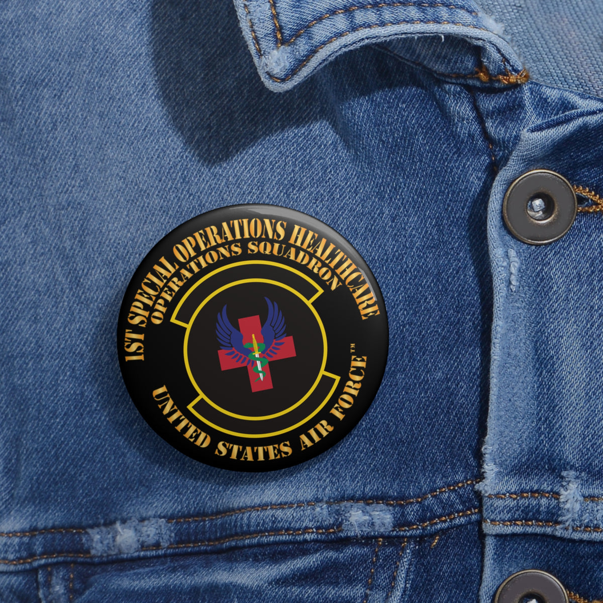 Custom Pin Button - USAF - 1st Special Operations Healthcare Operations Squadron X 300