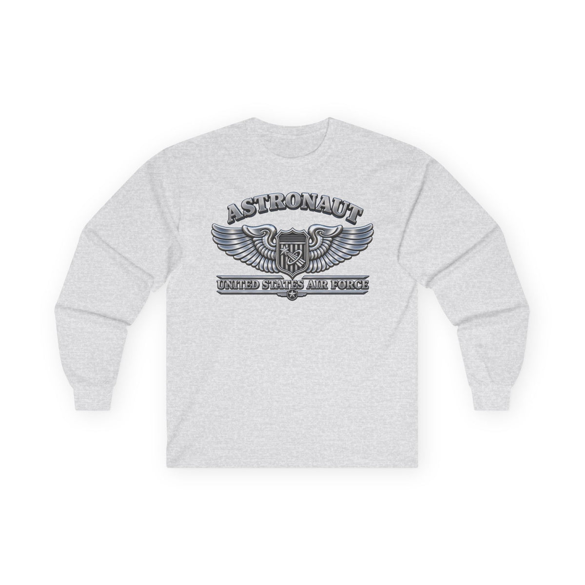 Unisex Ultra Cotton Long Sleeve Tee - USAF - Basic Astronaut Badge - United States Air Force - 3D - Enhanced