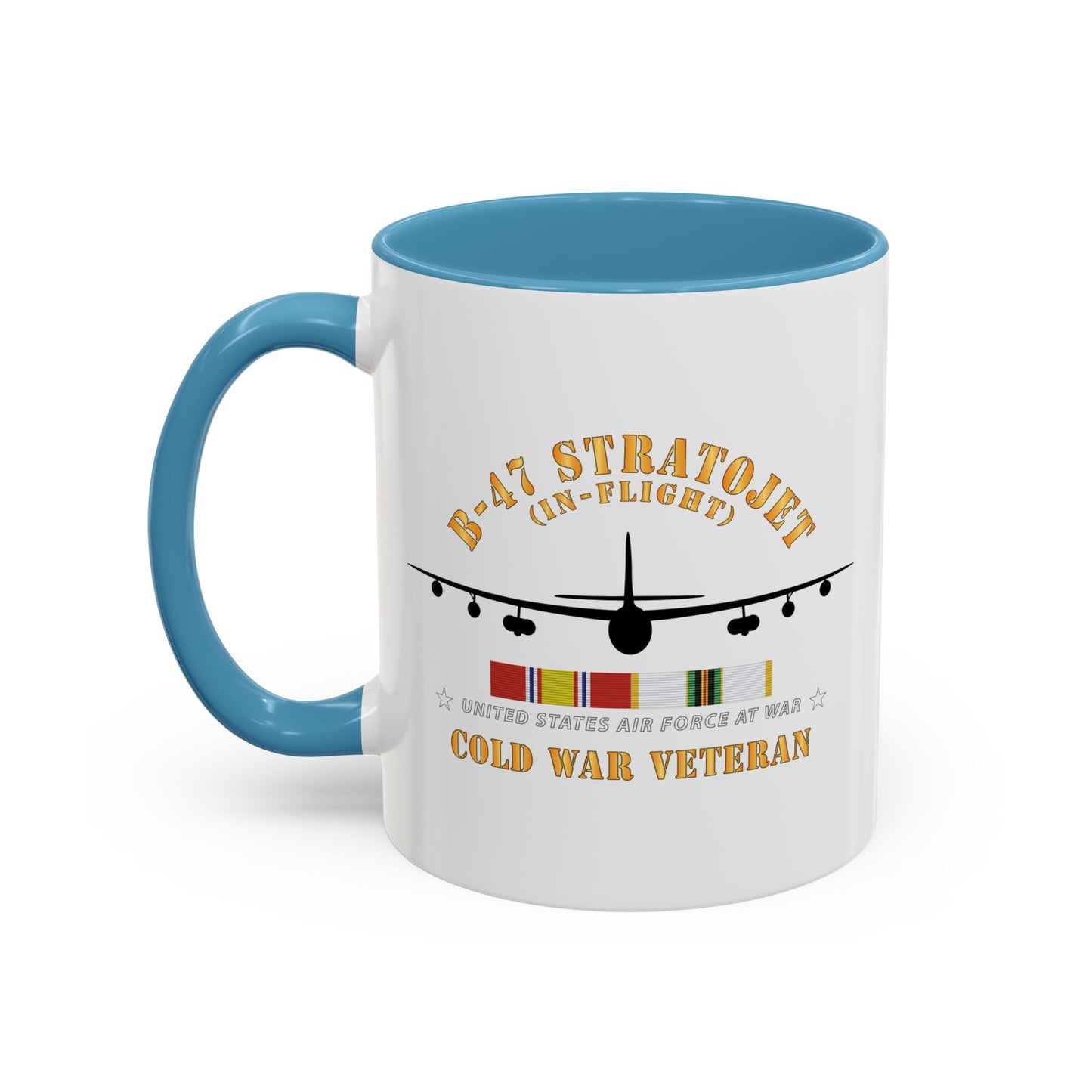 Accent Coffee Mug (11oz & 15oz) - USAF - B-47 Stratojet - In Flt - Silhouette - Cold War Veteran X 300