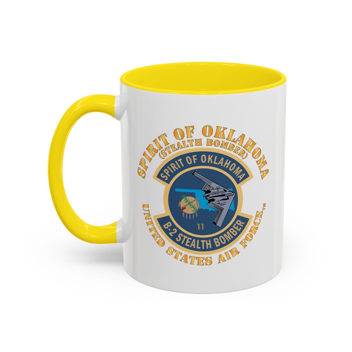 Accent Coffee Mug (11oz & 15oz) - USAF - B2 - Spirit of Oklahoma - Stealth Bomber X 300