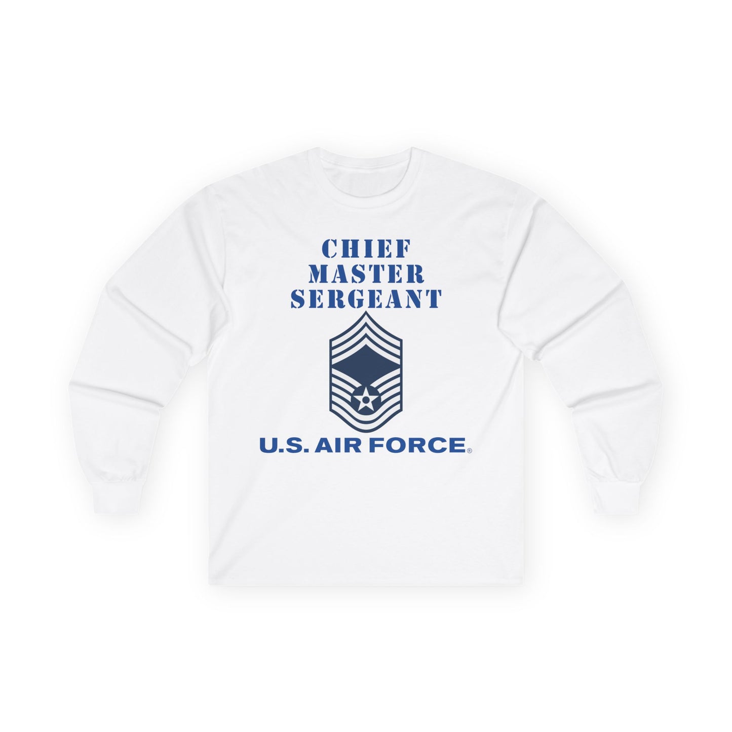 Unisex Ultra Cotton Long Sleeve Tee - USAF - Chief Master Sergeant (E9a) - 2020 - US Air Force w Text X 300