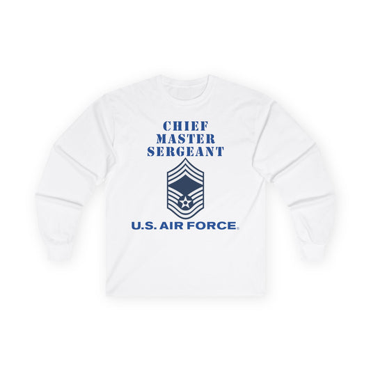Unisex Ultra Cotton Long Sleeve Tee - USAF - Chief Master Sergeant (E9a) - 2020 - US Air Force w Text X 300