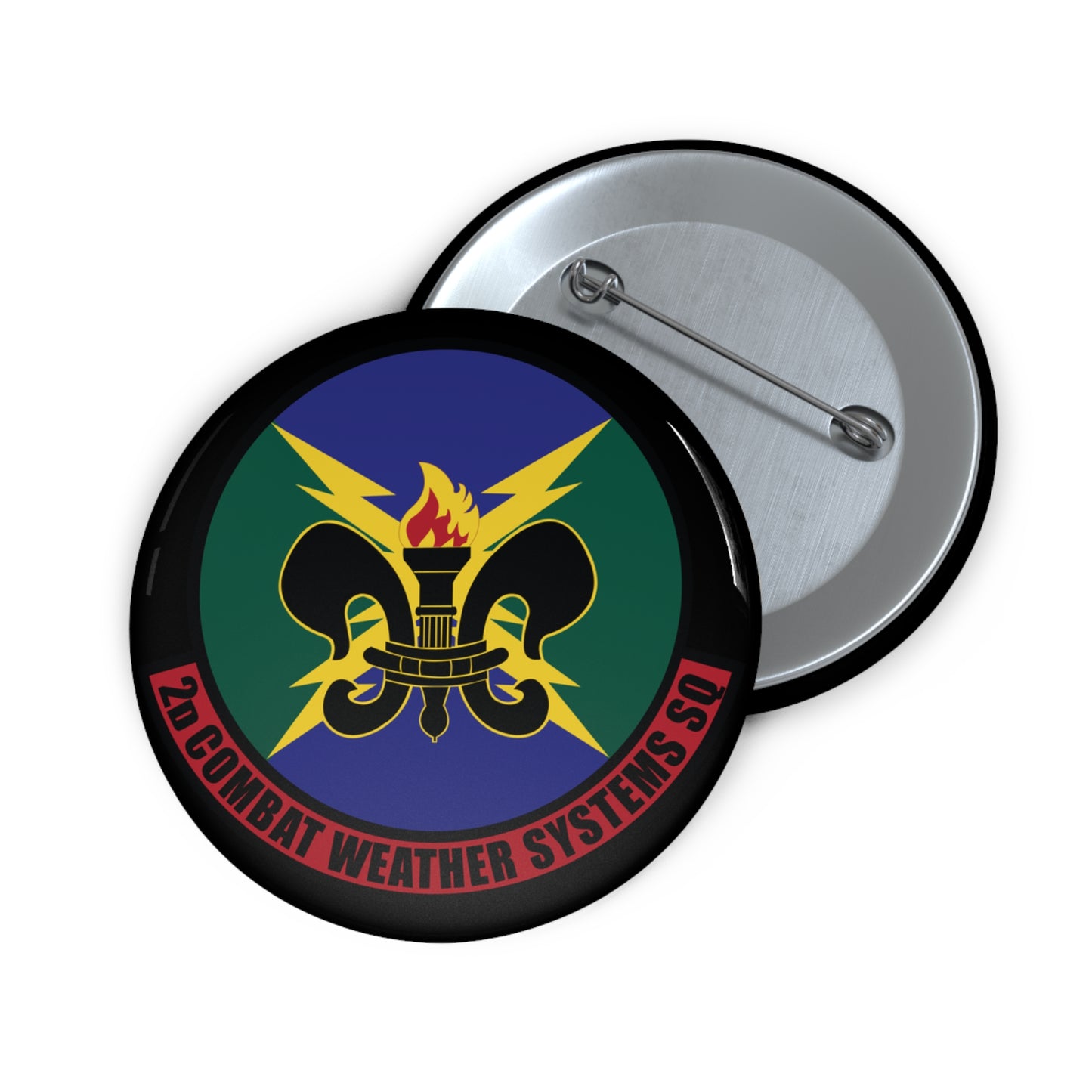Custom Pin Button - USAF - 2d Combat Weather Systems Squadron wo txt