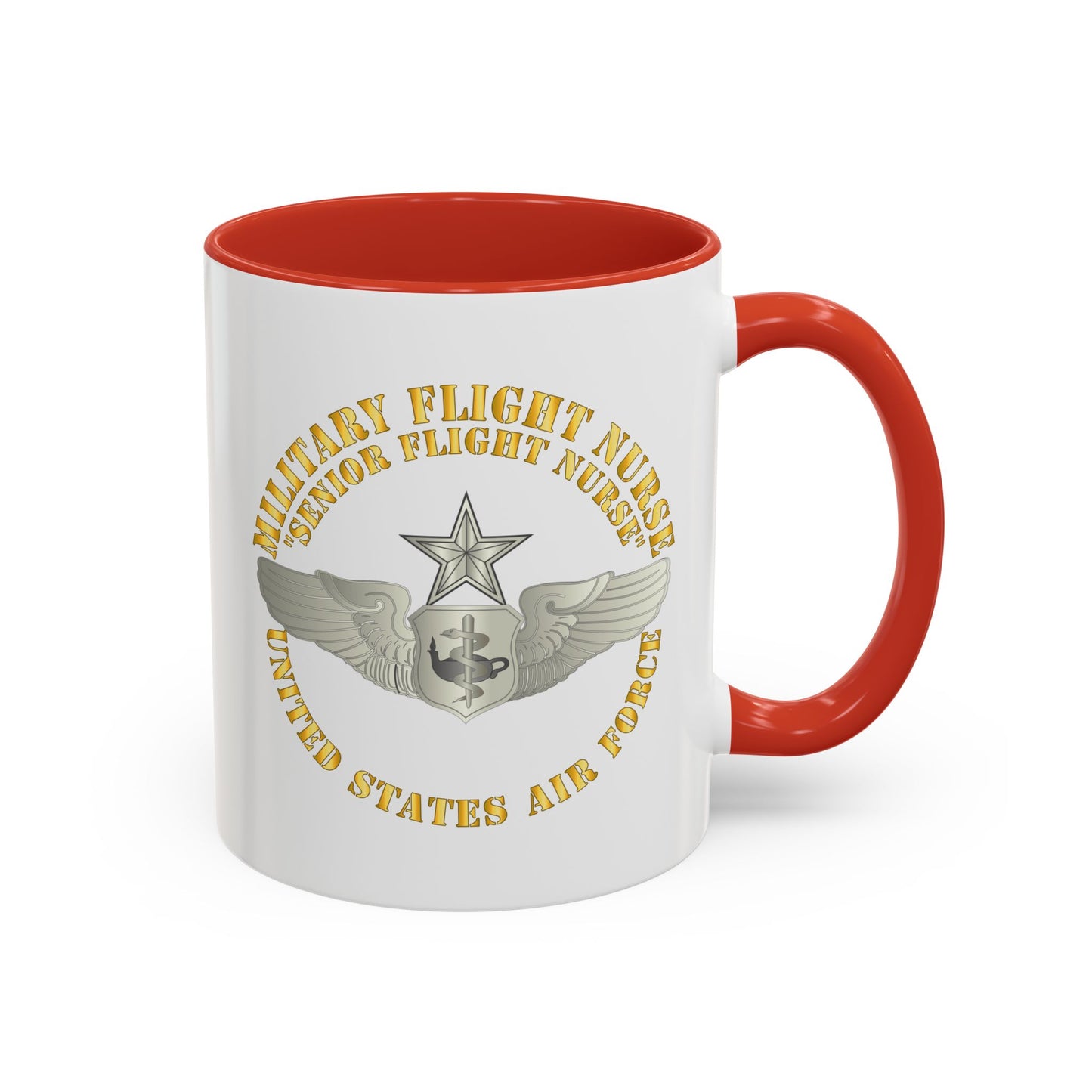 Accent Coffee Mug (11oz & 15oz) - USAF - Military Flight Nurse - Flight Nurse - Senior