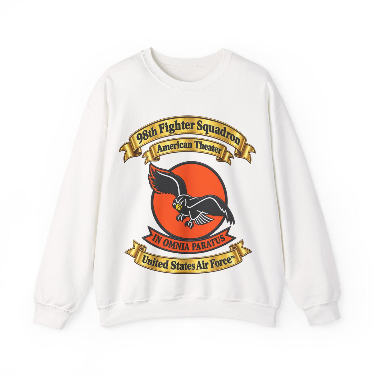 Crewneck Sweatshirt - 98th Fighter-Interceptor Squadron - SSI - American Theater - USAAF - 3D - Transparent