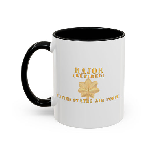 Accent Coffee Mug (11oz & 15oz) - USAF - Major - MAJ - Retired X 300