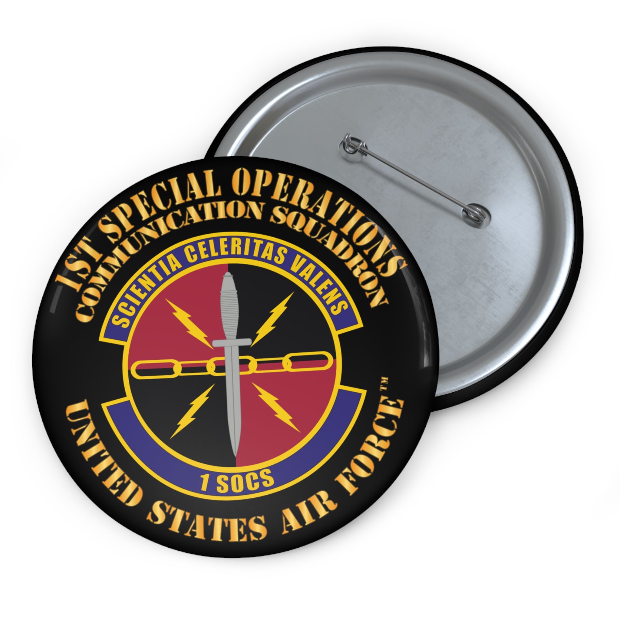 USAF 1st SOCS Pin Button | Air Force Stickers Plus