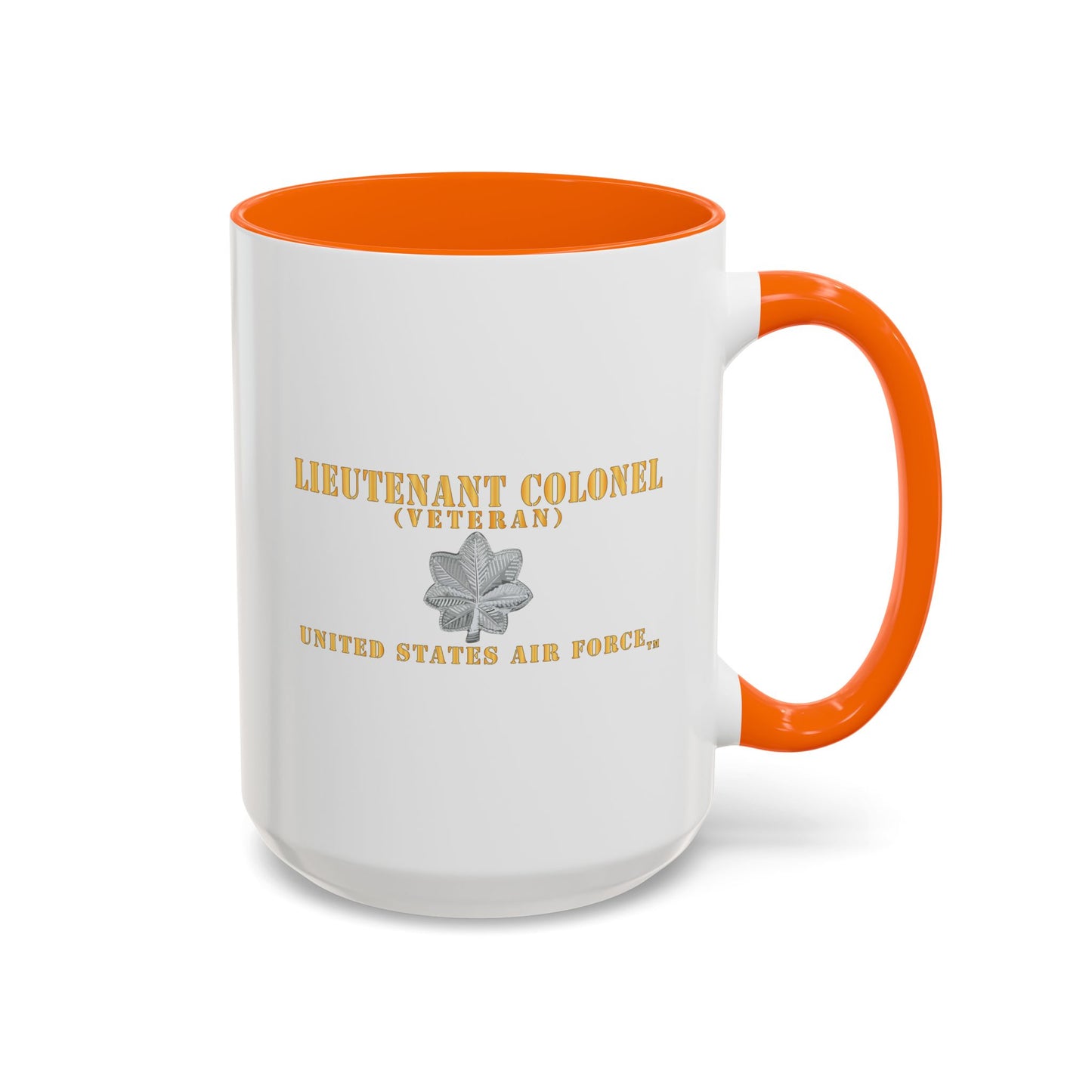Accent Coffee Mug (11oz & 15oz) - USAF - Lieutenant Colonel - LTC - Veteran - Flat - TM X 300