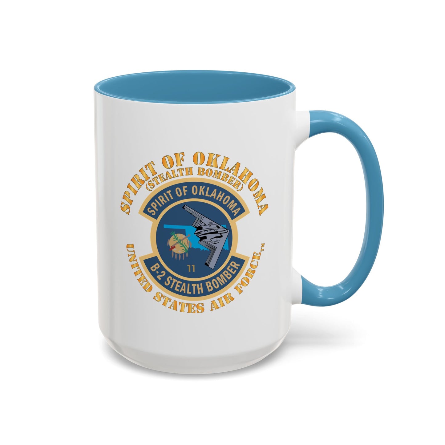 Accent Coffee Mug (11oz & 15oz) - USAF - B2 - Spirit of Oklahoma - Stealth Bomber X 300