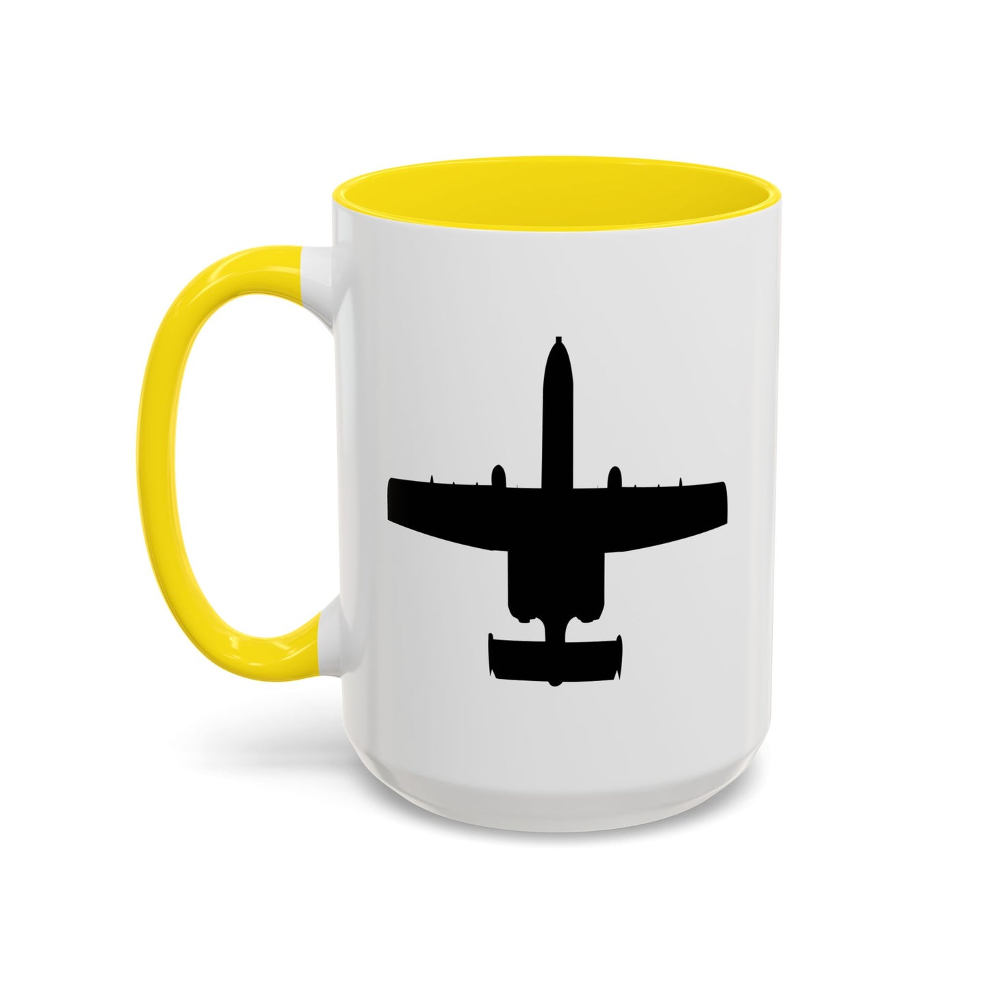 Accent Coffee Mug (11oz & 15oz) - Aircraft - USAF - A-10 Thunderbolt II - Top - Silhouette X 300