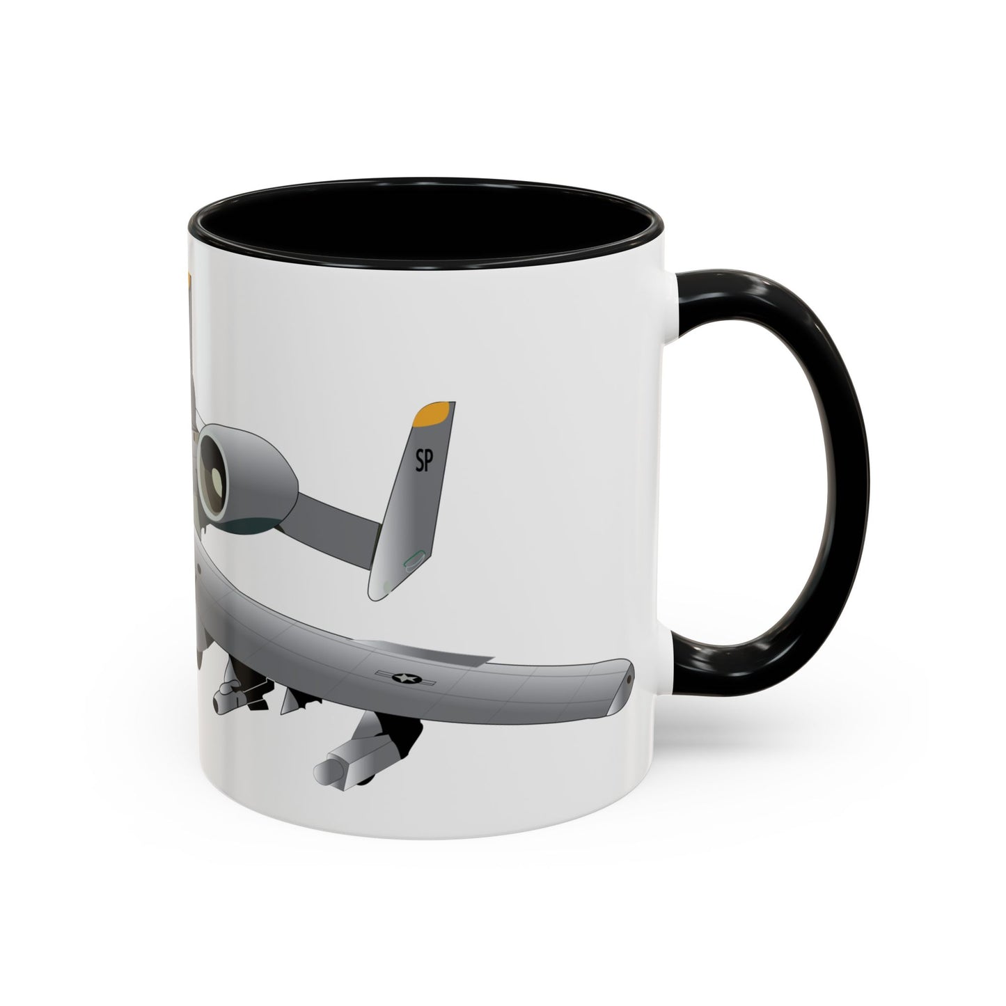 Accent Coffee Mug (11oz & 15oz) - Aircraft - A10 - Front - Top - Oblique X 300
