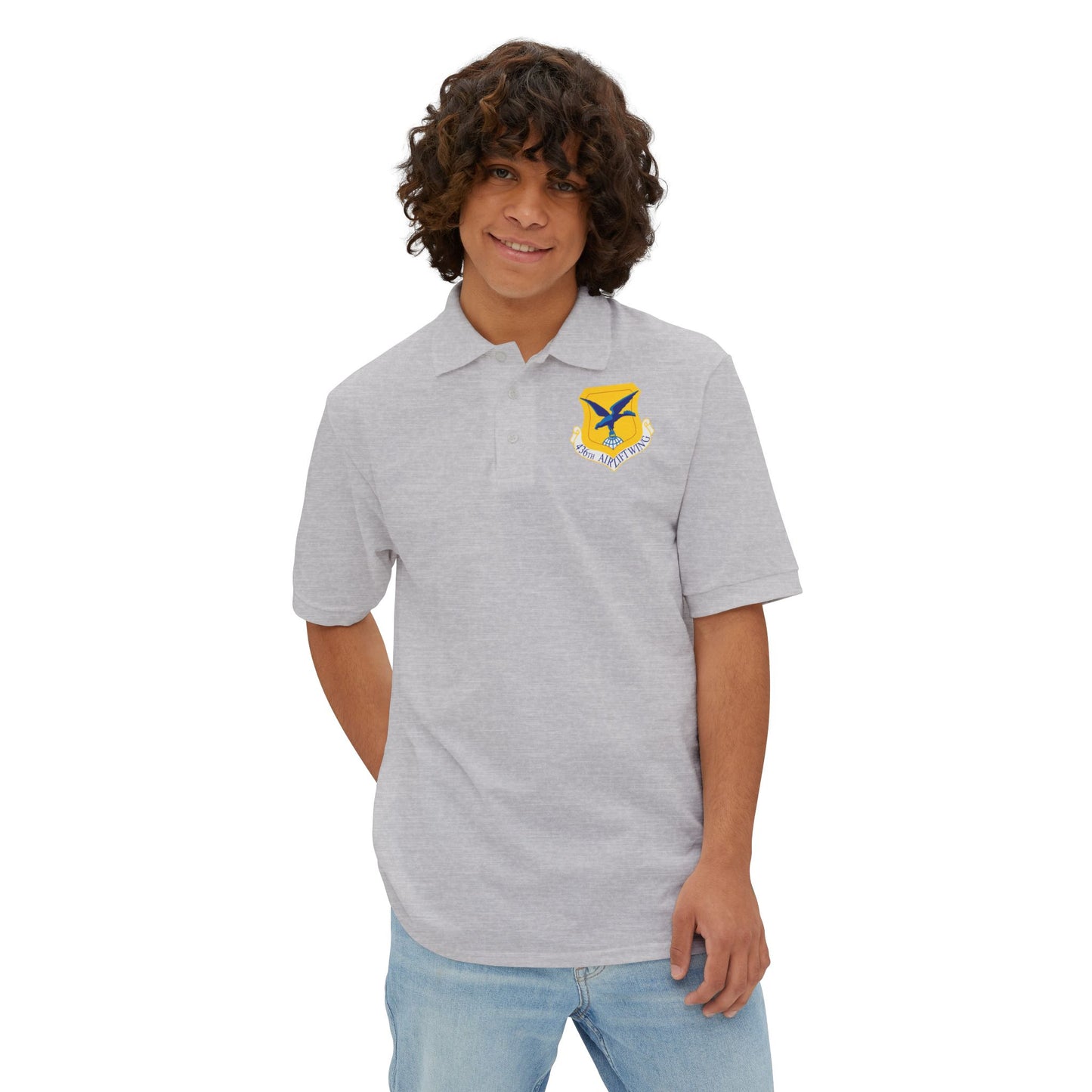 Men's Piqué Polo - USAF - 436th Airlift Wing wo Txt X 300