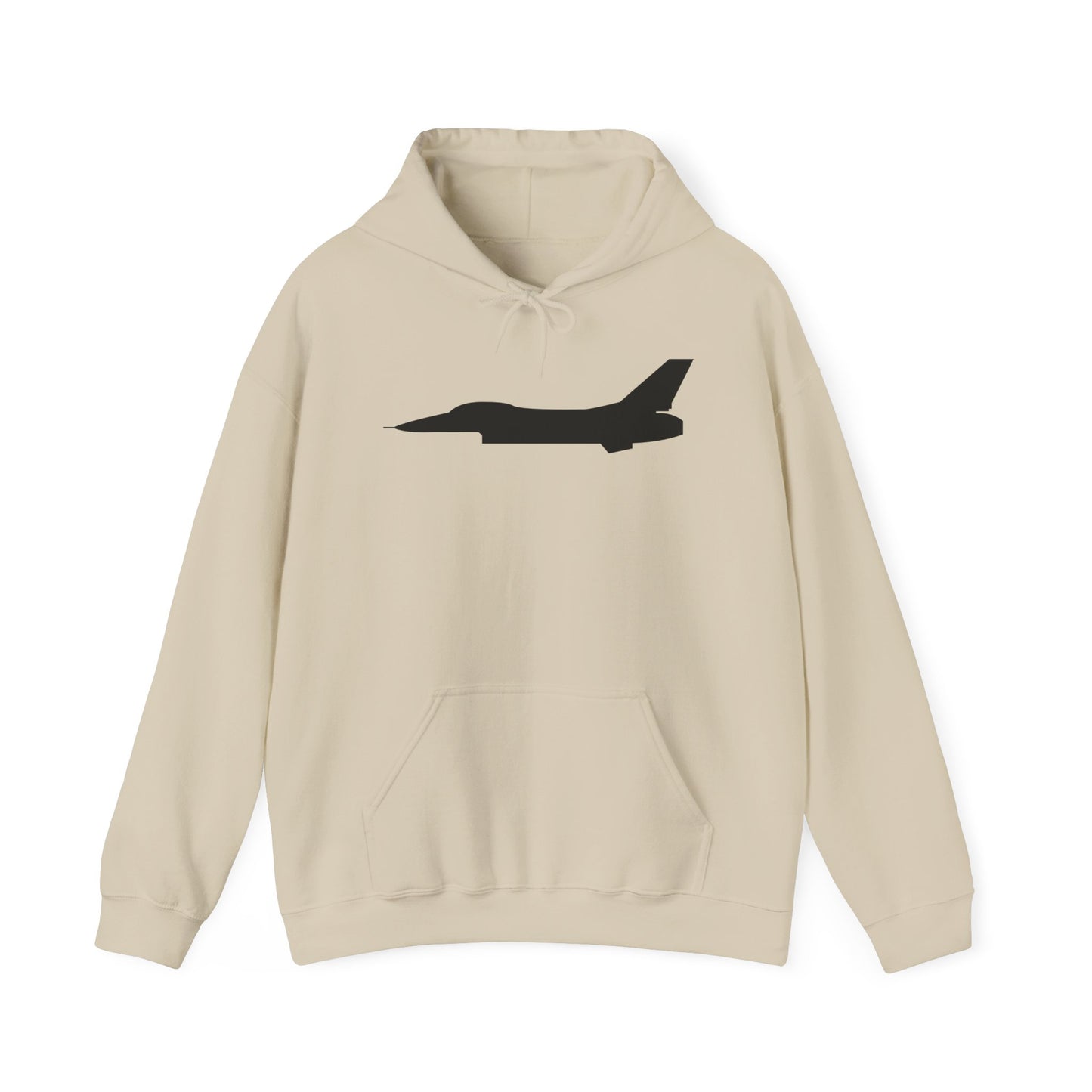 Unisex Heavy Blend Hooded Sweatshirt - Aircraft - F-16 - Side - Black - wo Txt X 300