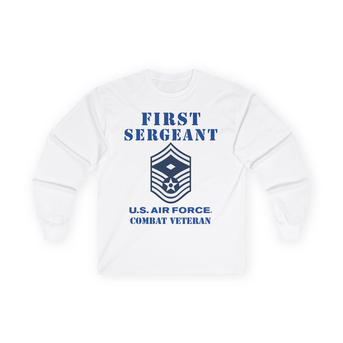 Unisex Ultra Cotton Long Sleeve Tee - USAF - First Sergeant (E8b) - 2020 - Combat Veteran