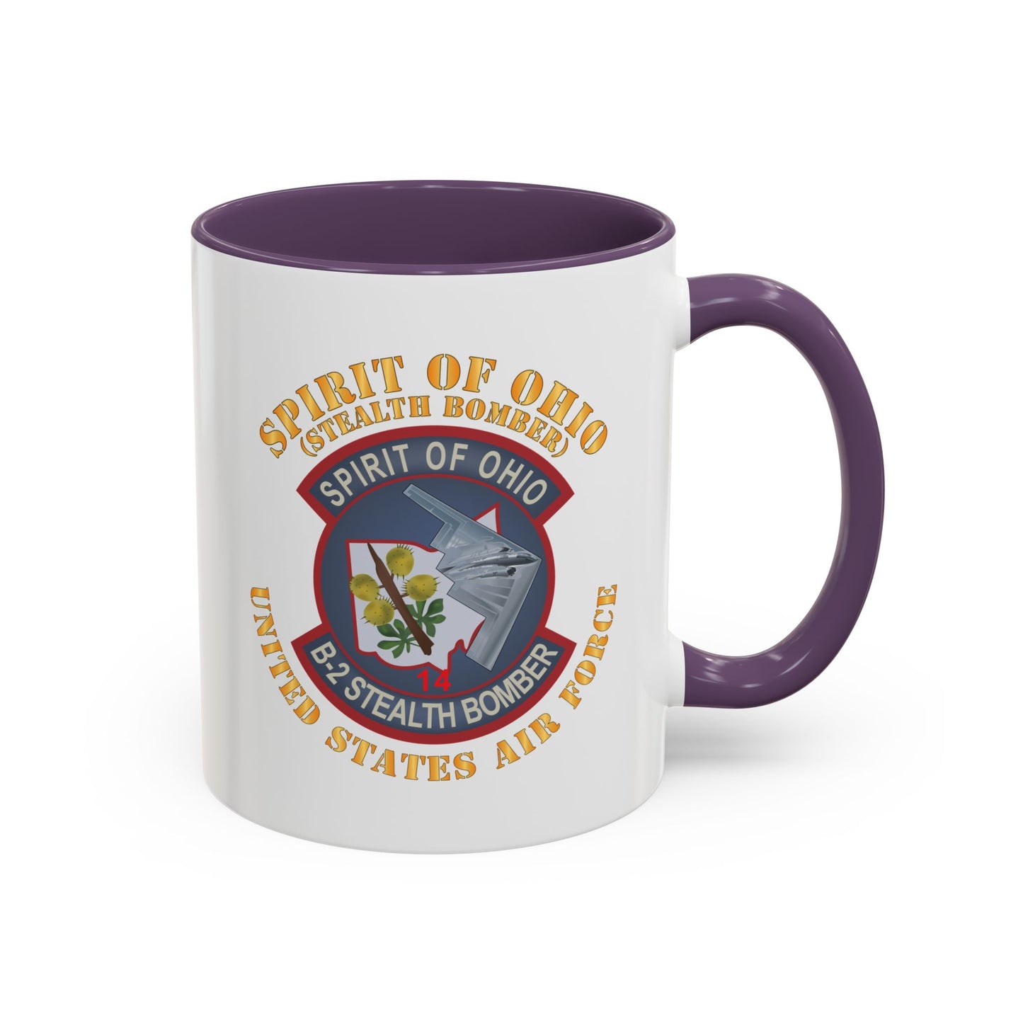Accent Coffee Mug (11oz & 15oz) - USAF - B2 - Spirit of Ohio - Stealth Bomber X 300