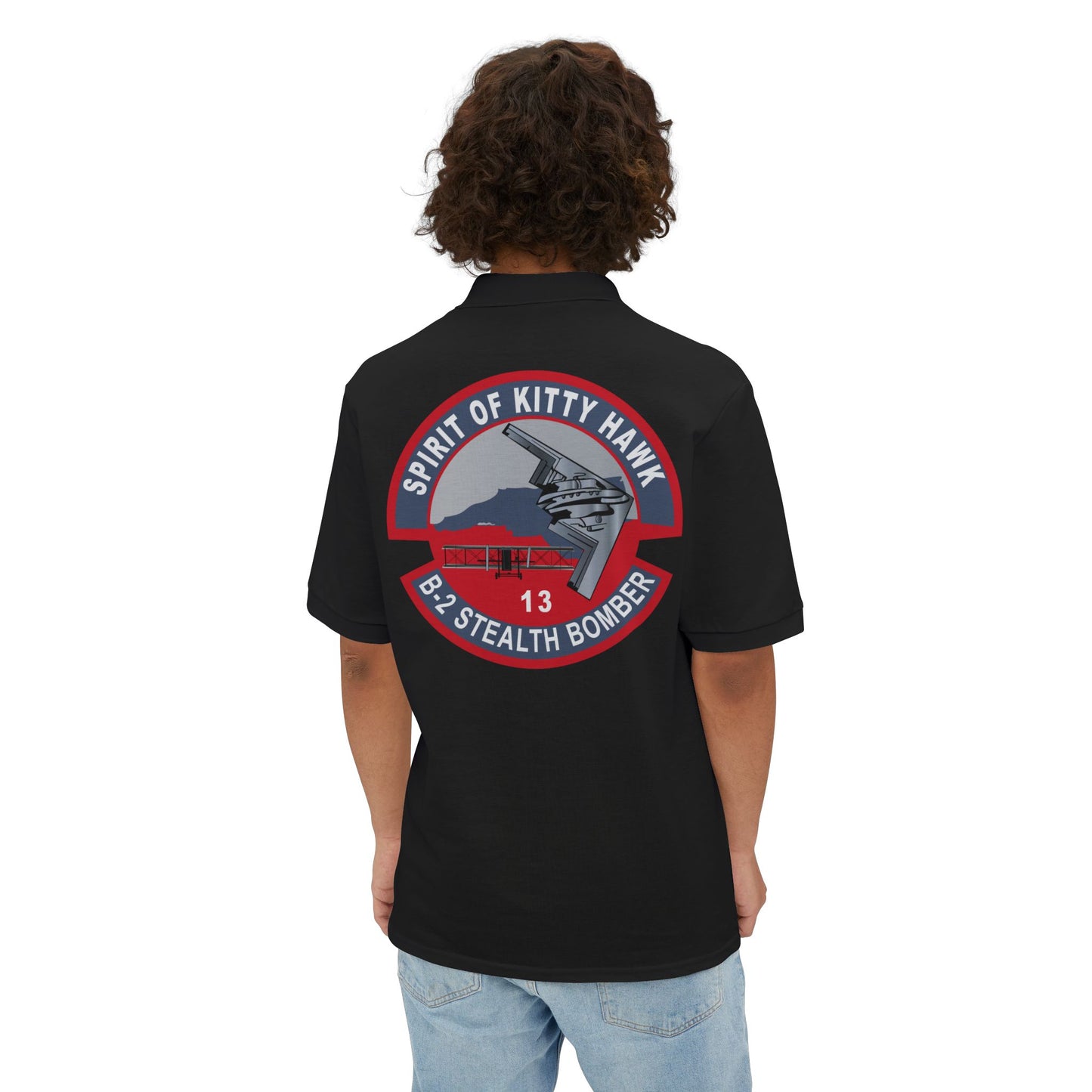 Men's Piqué Polo - USAF - B2 - Spirit of Kitty Hawk - Stealth Bomber wo txt X 300