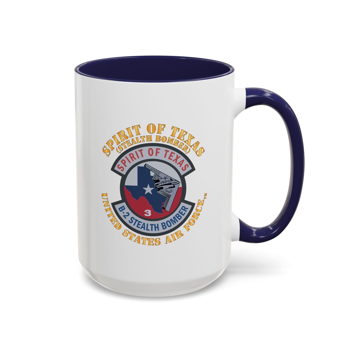 Accent Coffee Mug (11oz & 15oz) - USAF - B2 - Spirit of Texas - Stealth Bomber X 300