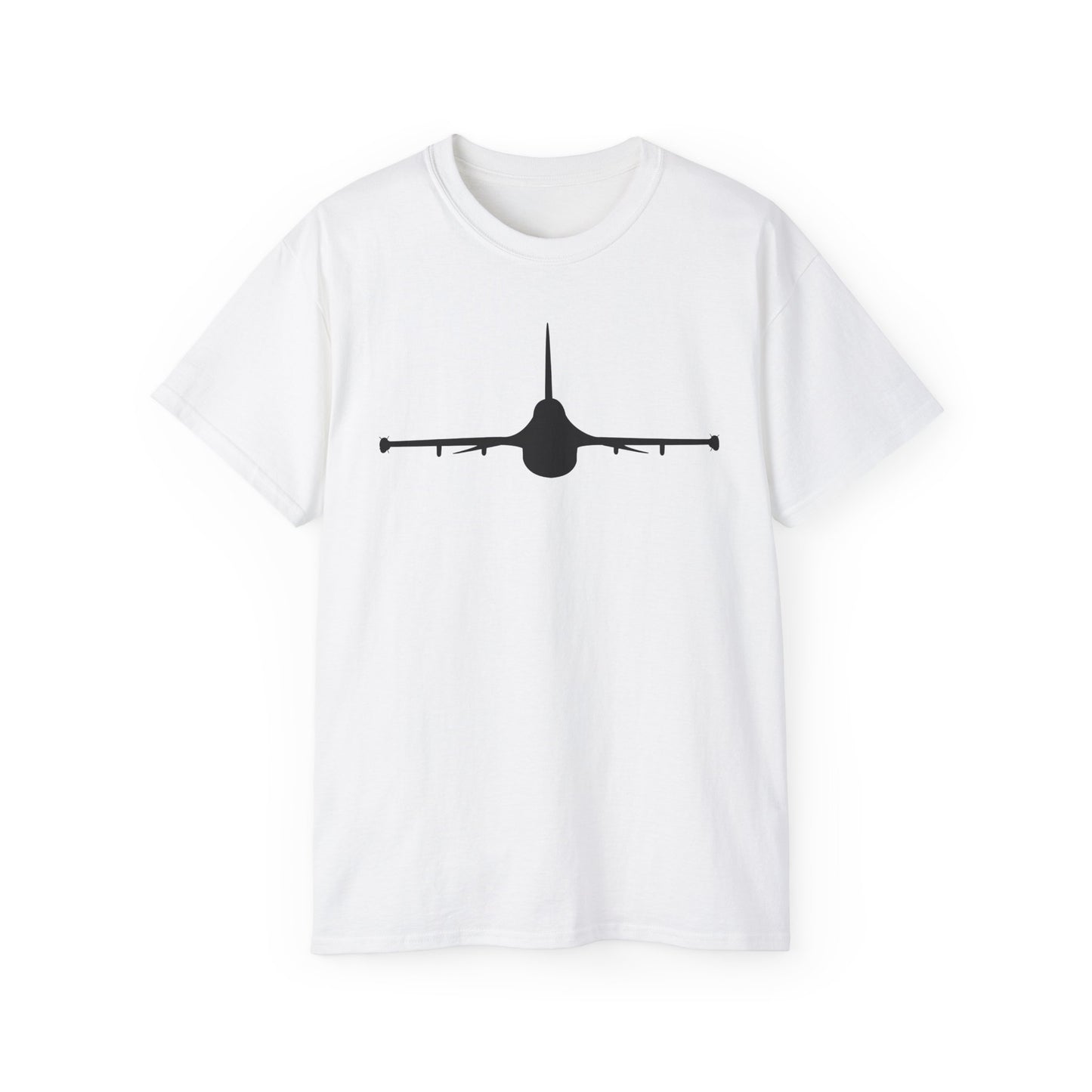 Unisex Ultra Cotton Tee - Aircraft - F-16 - Front - Silhouette wo Txt X 300