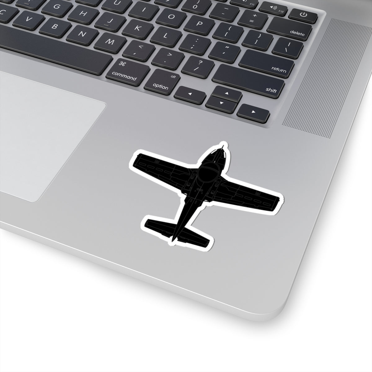 Kiss-Cut Stickers - Aircraft - T-37-Trainer - Top - Black - Metal X 300