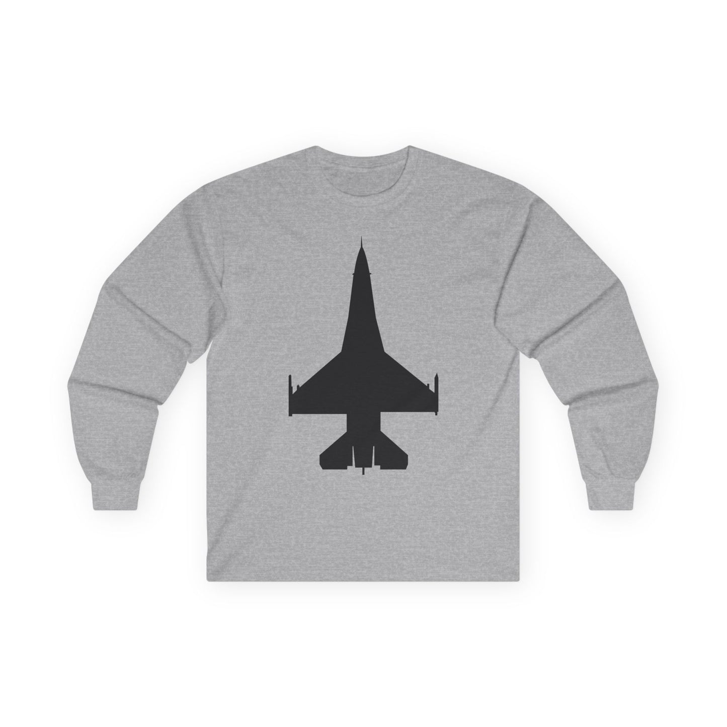 Unisex Ultra Cotton Long Sleeve Tee - Aircraft - F-16 -Top - Black wo Txt X 300