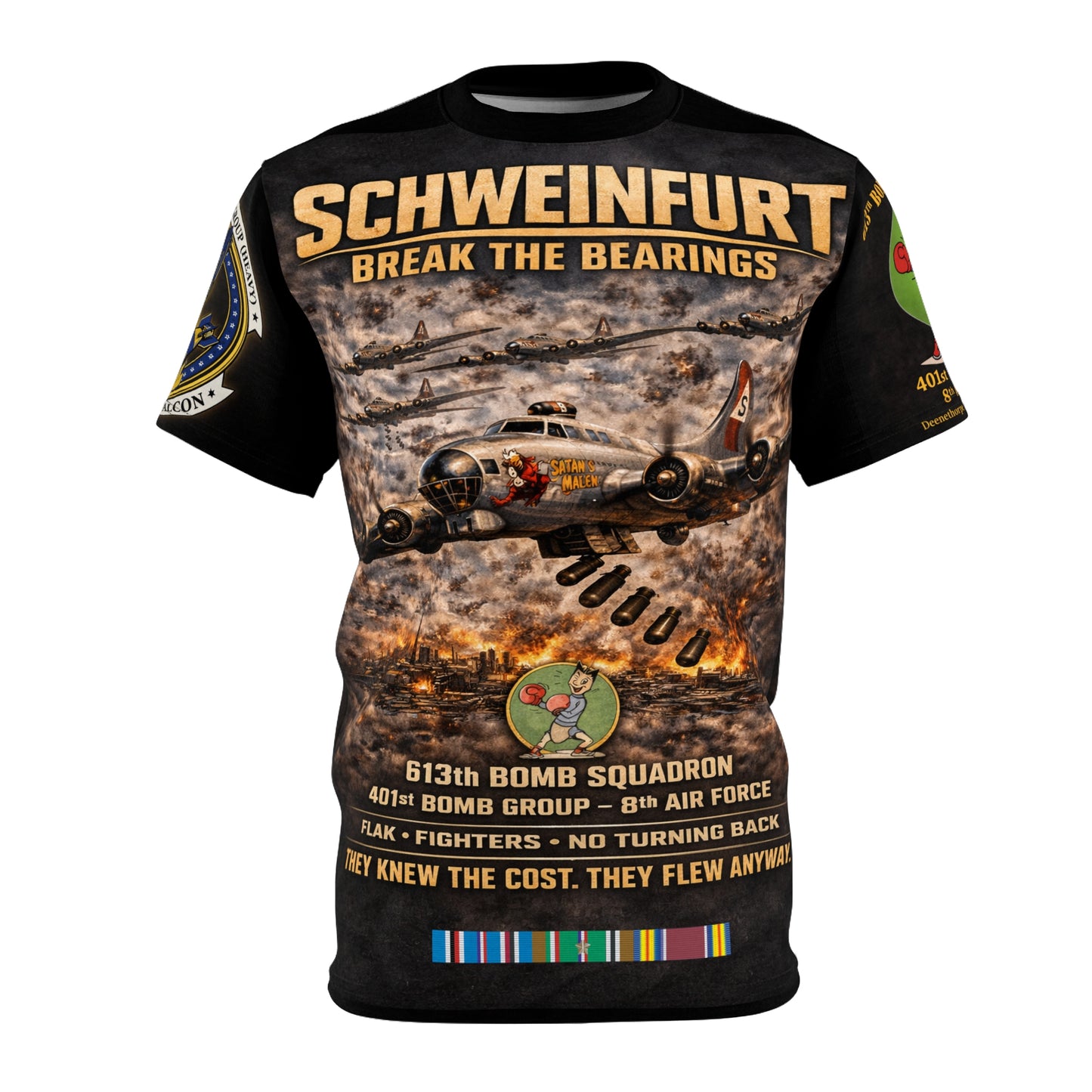613th Bomb Squadron, 401st Bomb Group Tribute Tee -   "Bowman’s Bombers" WWII