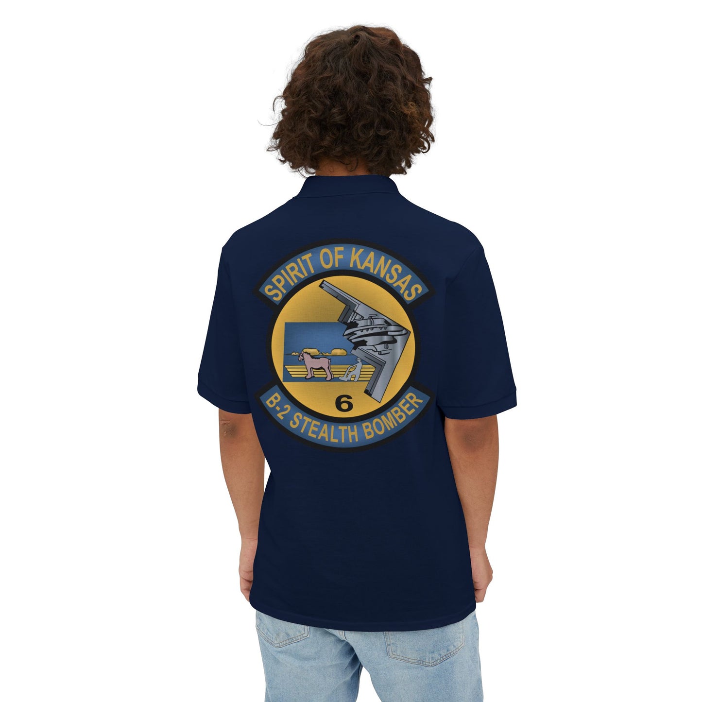 Men's Piqué Polo - USAF - B2 - Spirit of Kansas - Stealth Bomber wo txt X 300