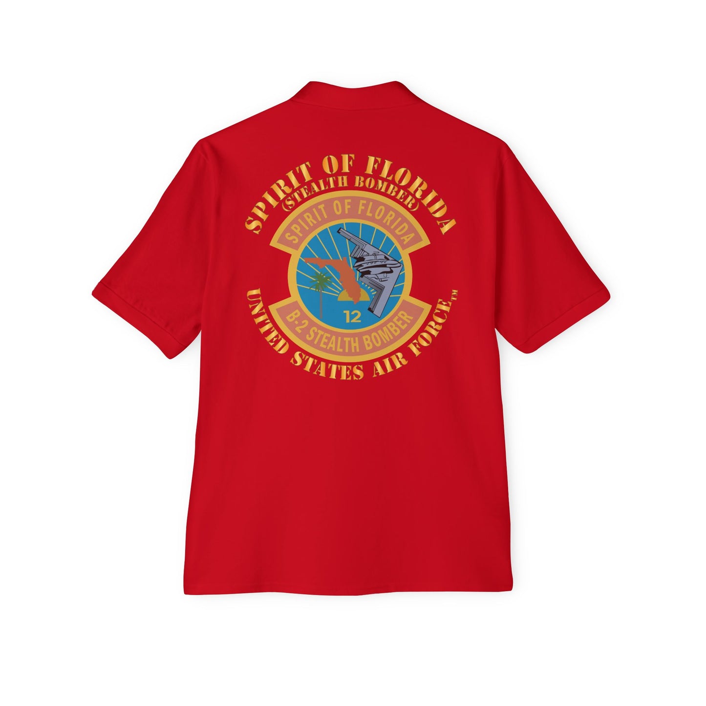 Men's Piqué Polo - USAF - B2 - Spirit of Florida - Stealth Bomber X 300
