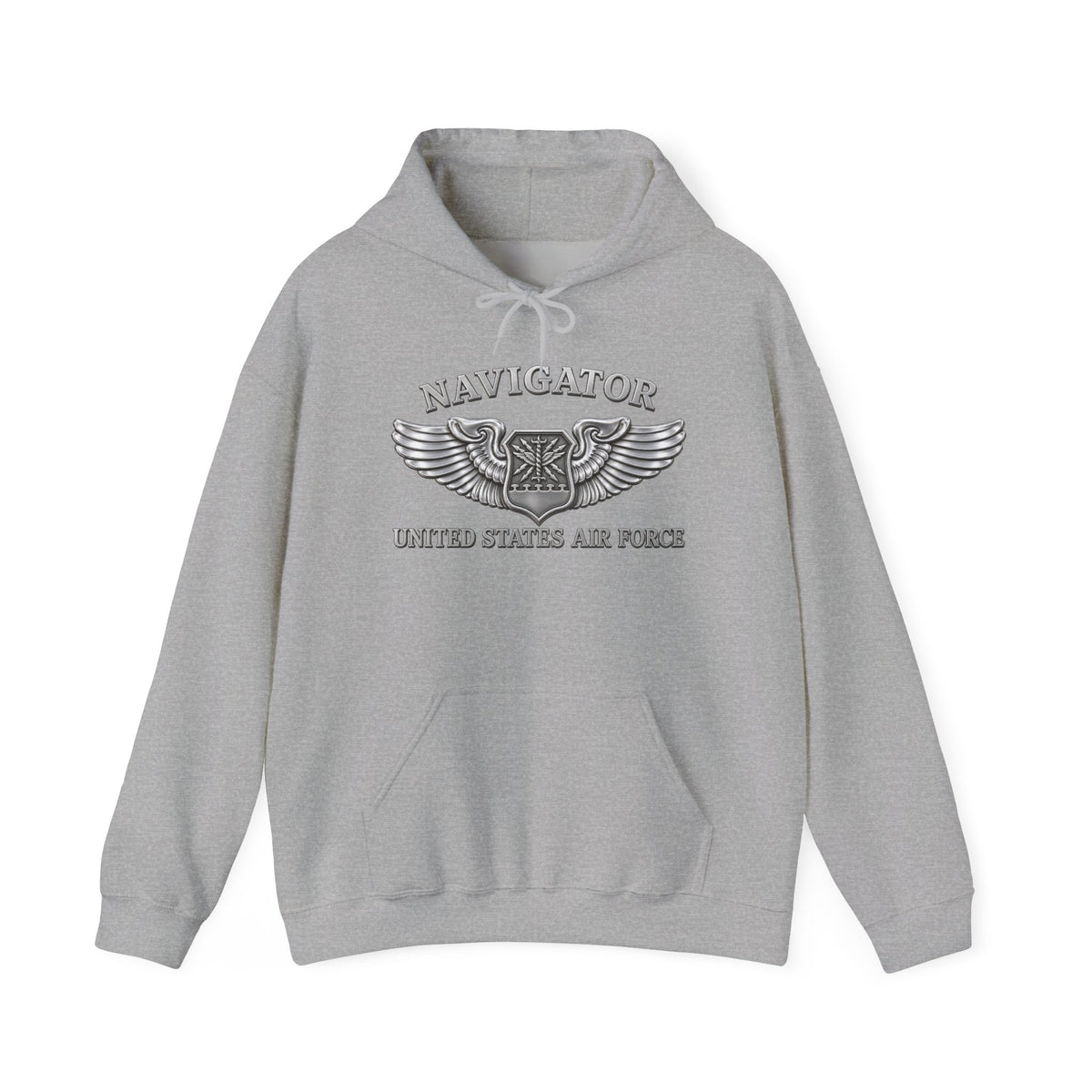 Unisex Heavy Blend Hooded Sweatshirt - USAF - Navigator Badge - United States Air Force - 3D - Enhanced