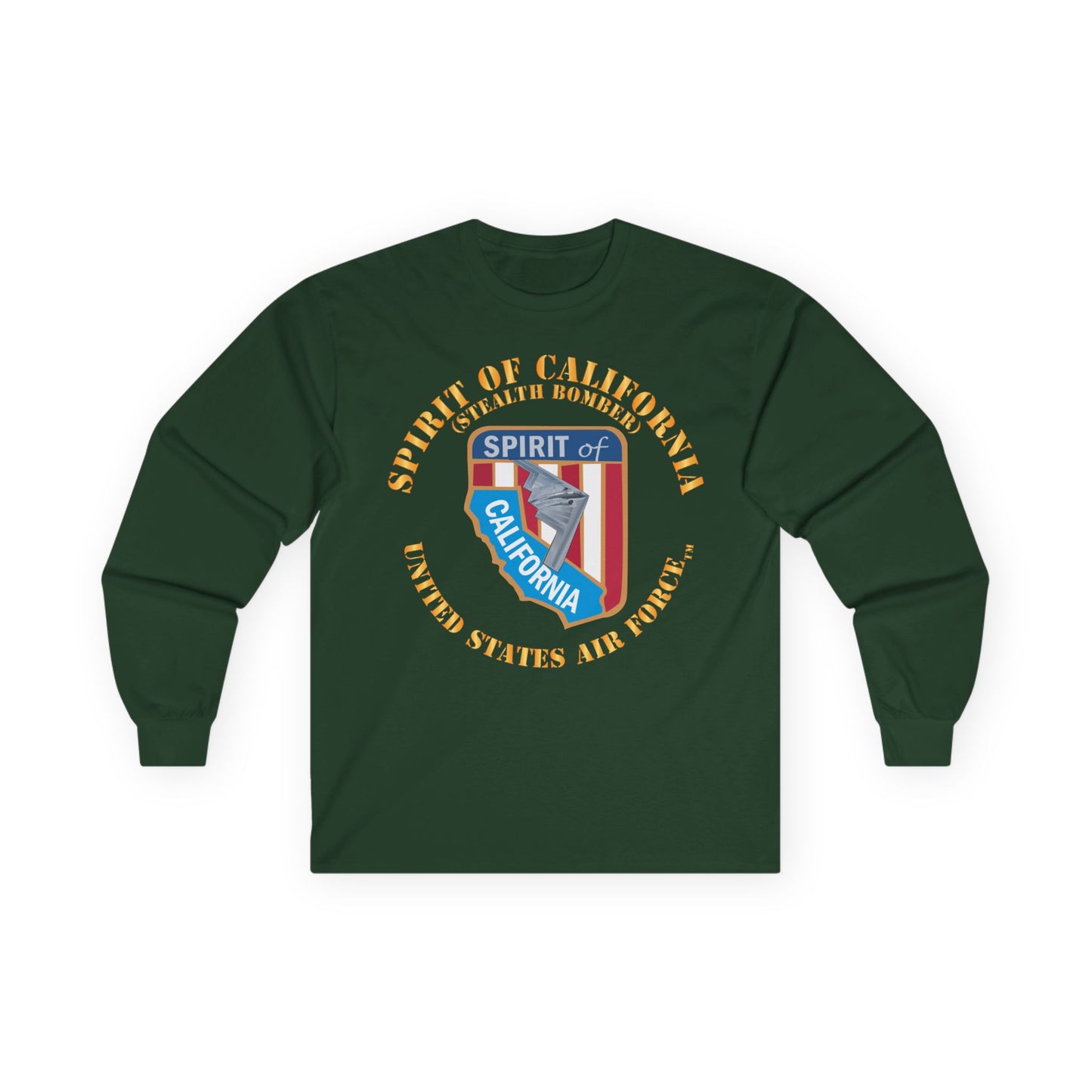 Unisex Ultra Cotton Long Sleeve Tee - USAF - B2 - Spirit of California - Stealth Bomber X 300