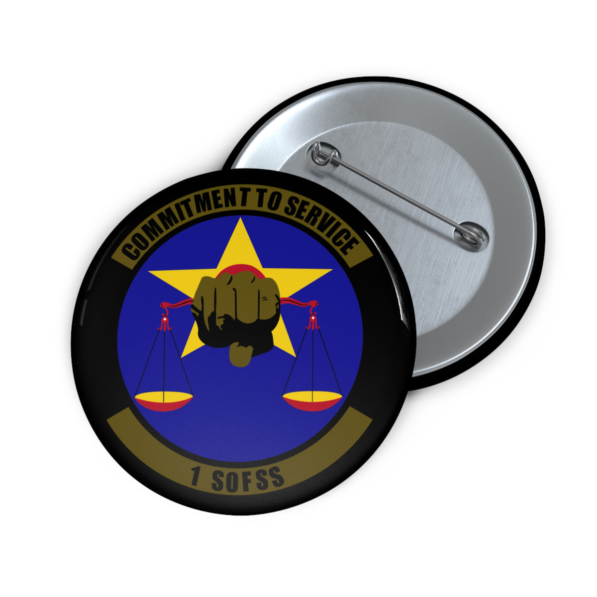 Custom Pin Button - USAF - 1st Special Operations Force Support Sq wo txt X 300