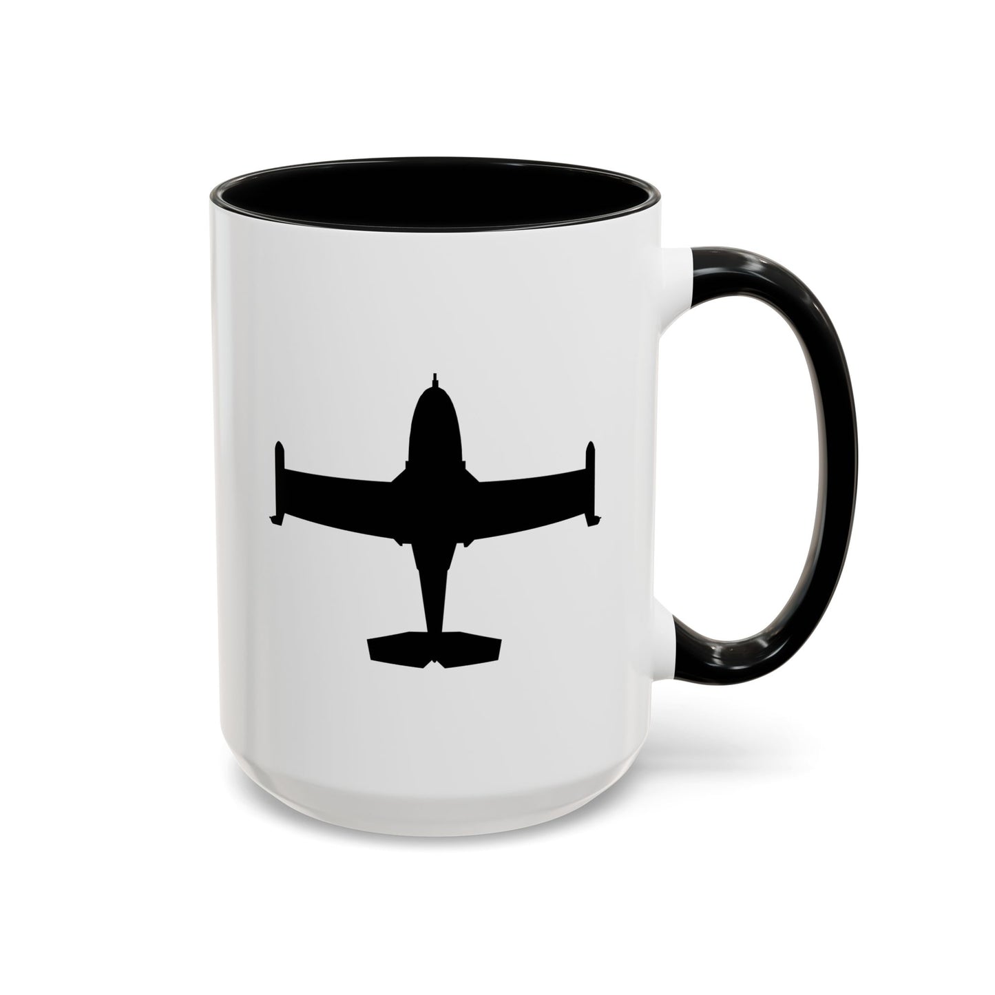Accent Coffee Mug (11oz & 15oz) - Aircraft - A-37-Trainer - Top - Silhouette X 300
