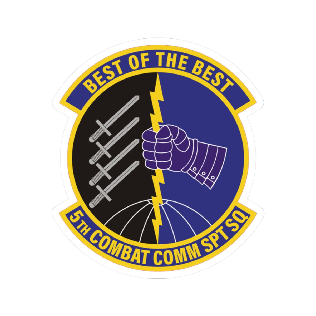 Kiss-Cut Stickers - USAF - 5th Combat Communications Support Sq wo txt X 300
