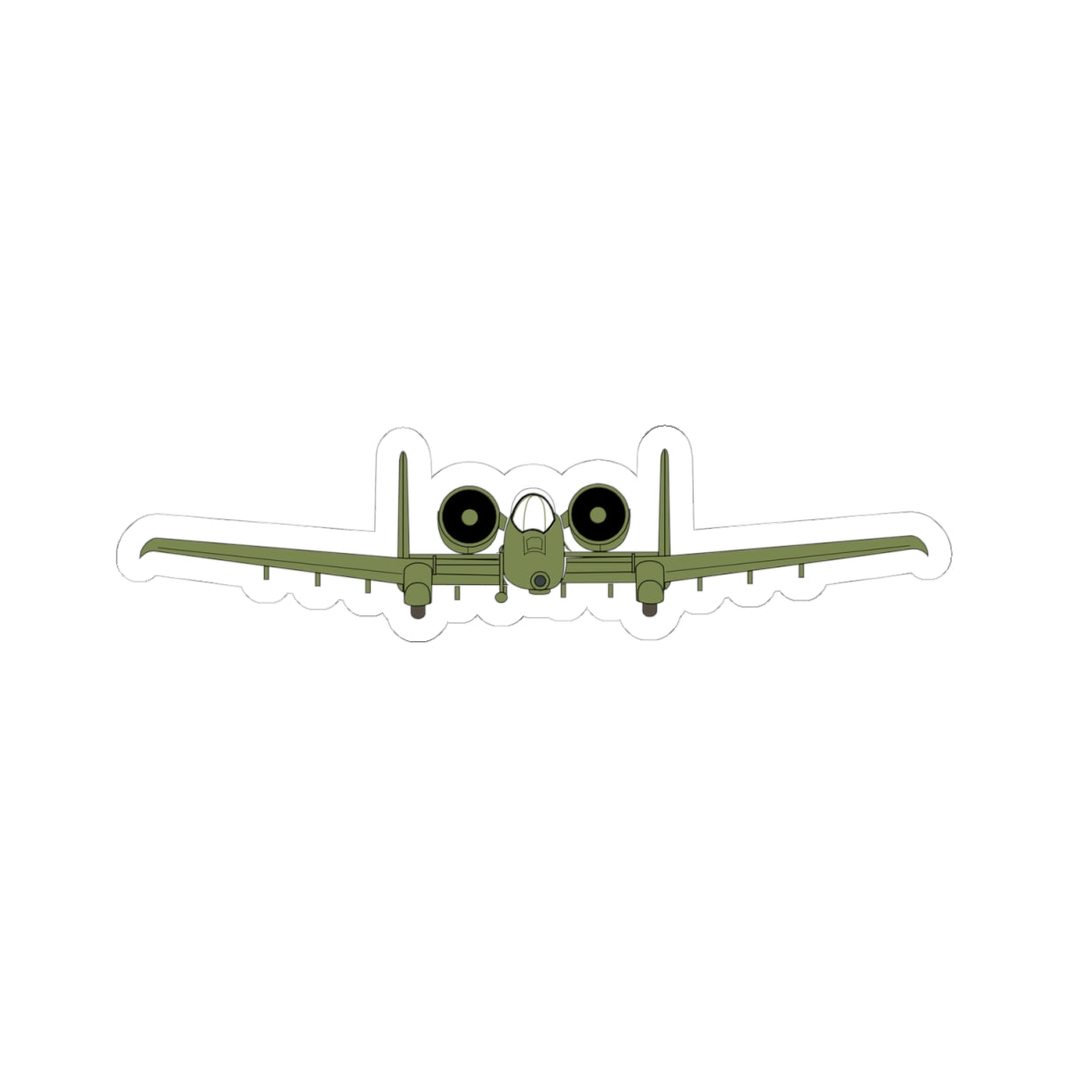 Kiss-Cut Stickers - Aircraft - USAF - A-10 Thunderbolt II - Front X 300