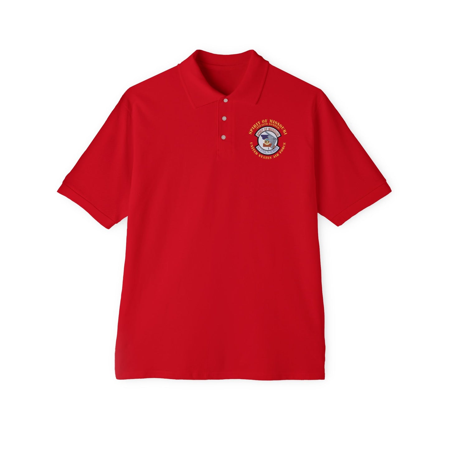 Men's Piqué Polo - USAF - B2 - Spirit of Missouri Stealth Bomber X 300