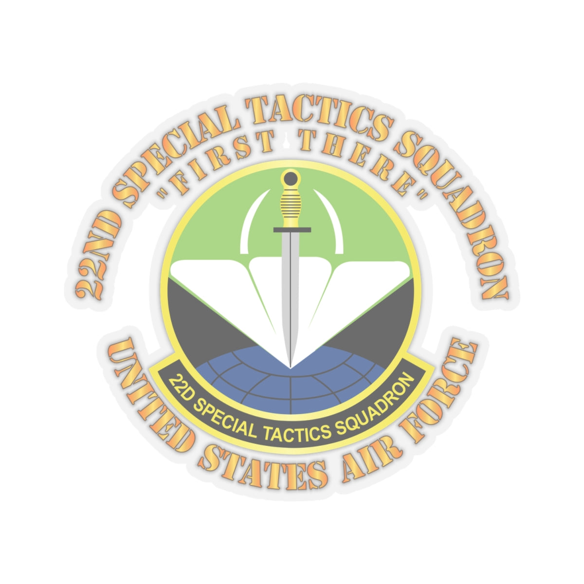 Kiss-Cut Stickers - USAF - 22nd Special Tactics Squadron - First There X 300