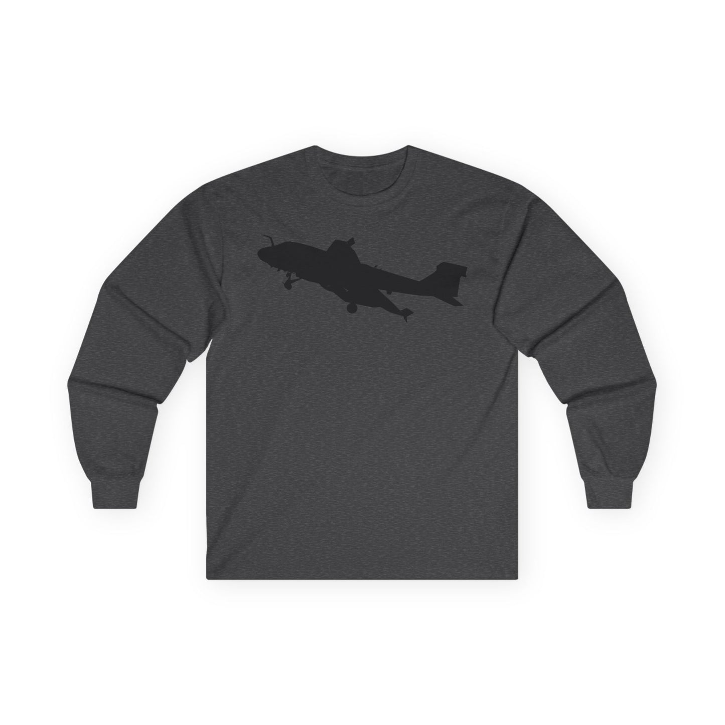 Unisex Ultra Cotton Long Sleeve Tee - Aircraft - Navy - A-6A Intruder - Silhouette X 300