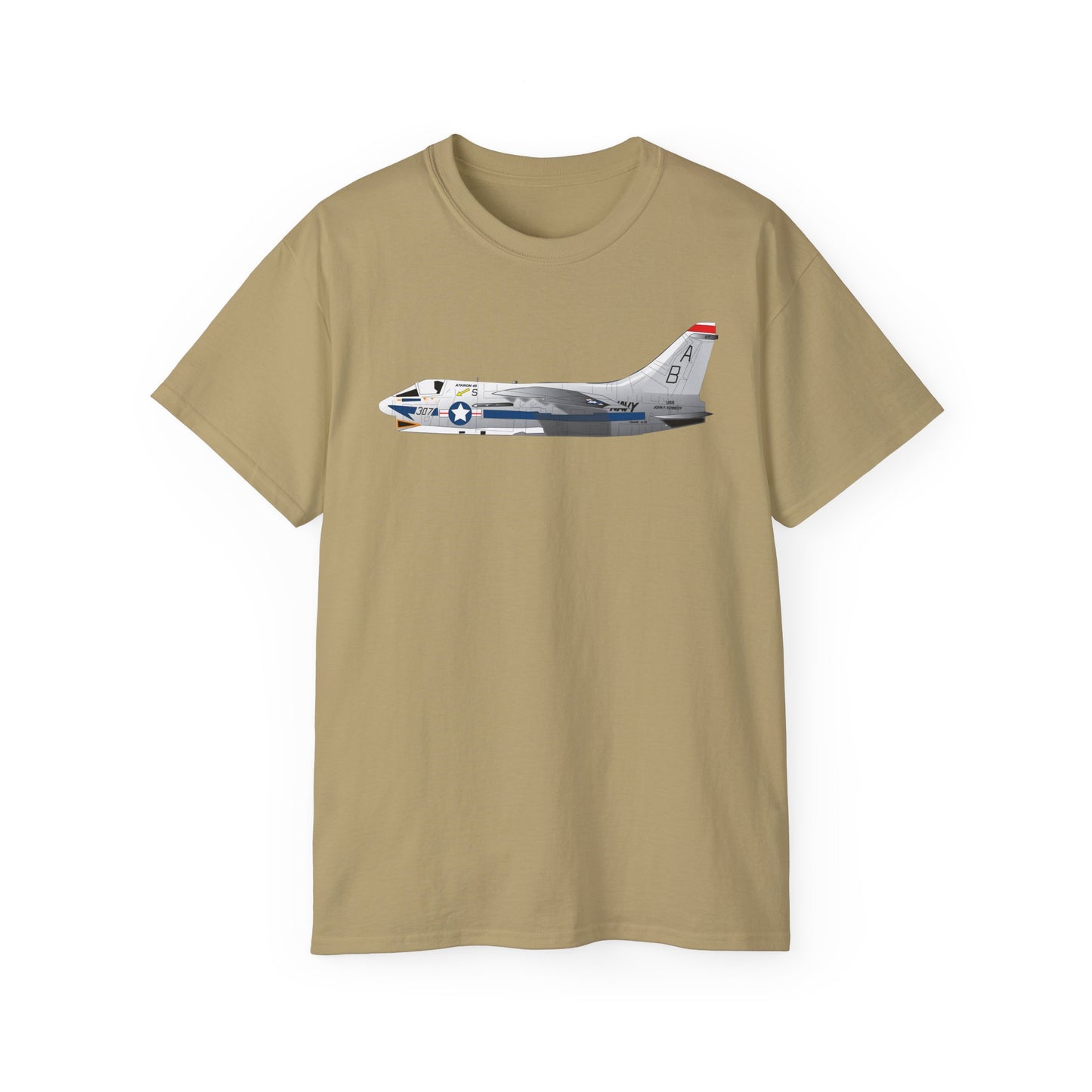 Unisex Ultra Cotton Tee - Aircraft - Navy - A-7B Corsair II - Side X 300