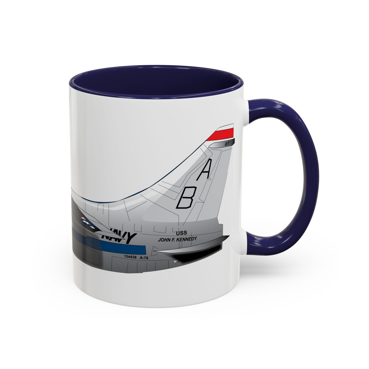 Accent Coffee Mug (11oz & 15oz) - Aircraft - Navy - A-7B Corsair II - Side X 300