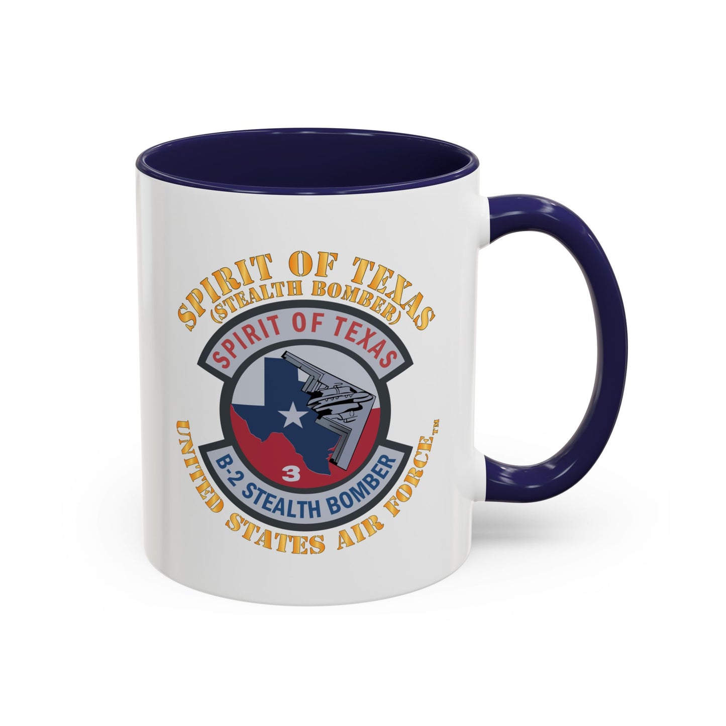 Accent Coffee Mug (11oz & 15oz) - USAF - B2 - Spirit of Texas - Stealth Bomber X 300