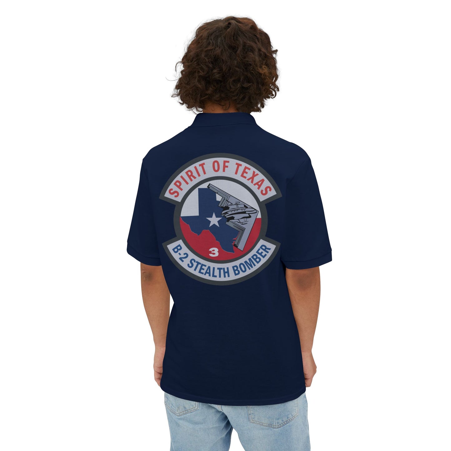 Men's Piqué Polo - USAF - B2 - Spirit of Texas - Stealth Bomber wo txt X 300