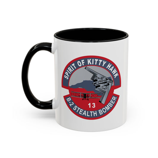 Accent Coffee Mug (11oz & 15oz) - USAF - B2 - Spirit of Kitty Hawk - Stealth Bomber wo txt X 300
